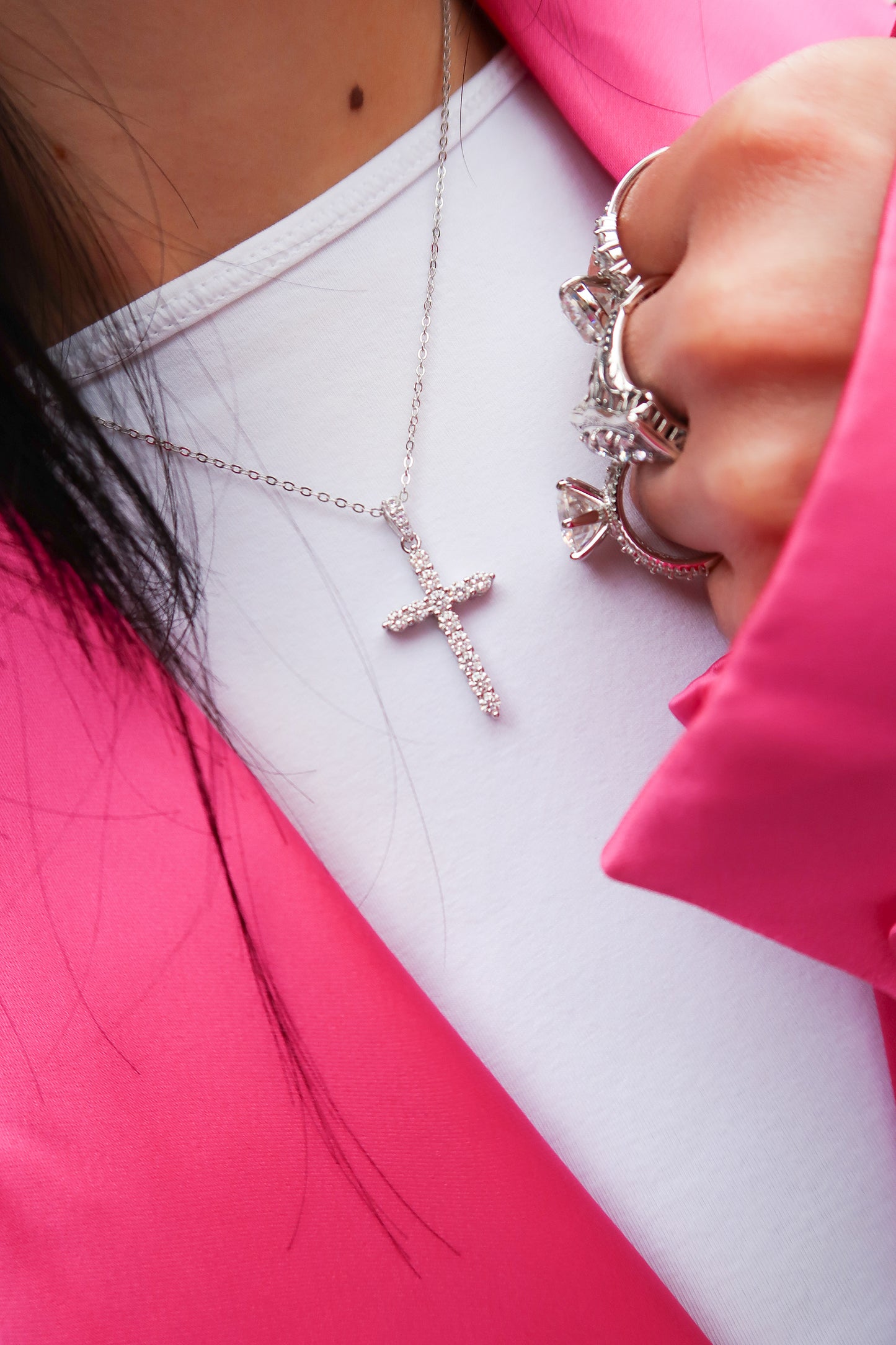 Saint Cross 1.2 Carat .925 Sterling Silver Moissanite Cross
