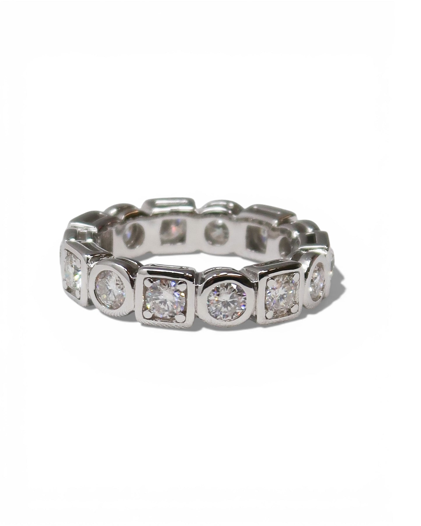 Undecided Band .925 Sterling Silver Moissanite Ring