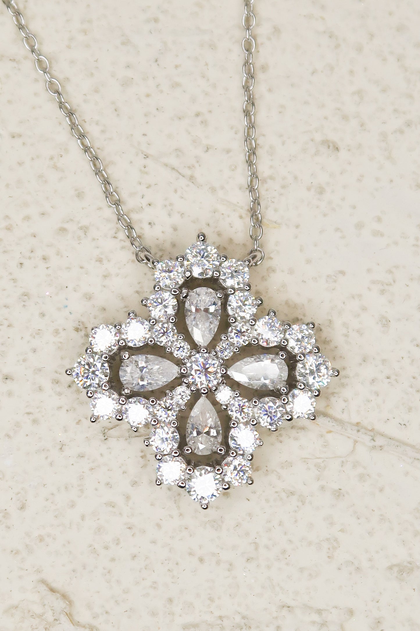 Gemma Clover 2.8 Carat Moissanite .925 Sterling Silver Necklace