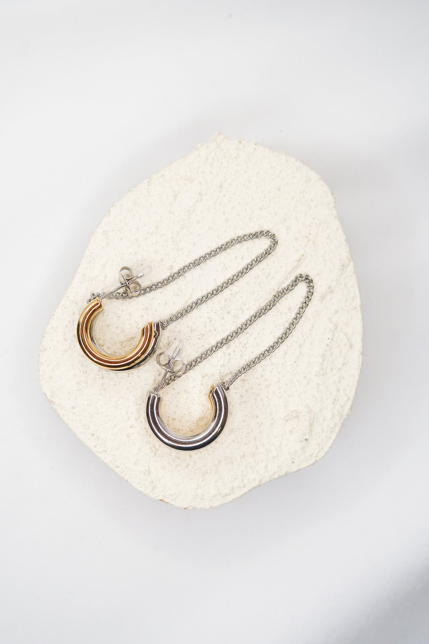 Pulse Two-Toned 316L Stainless Steel Hoops