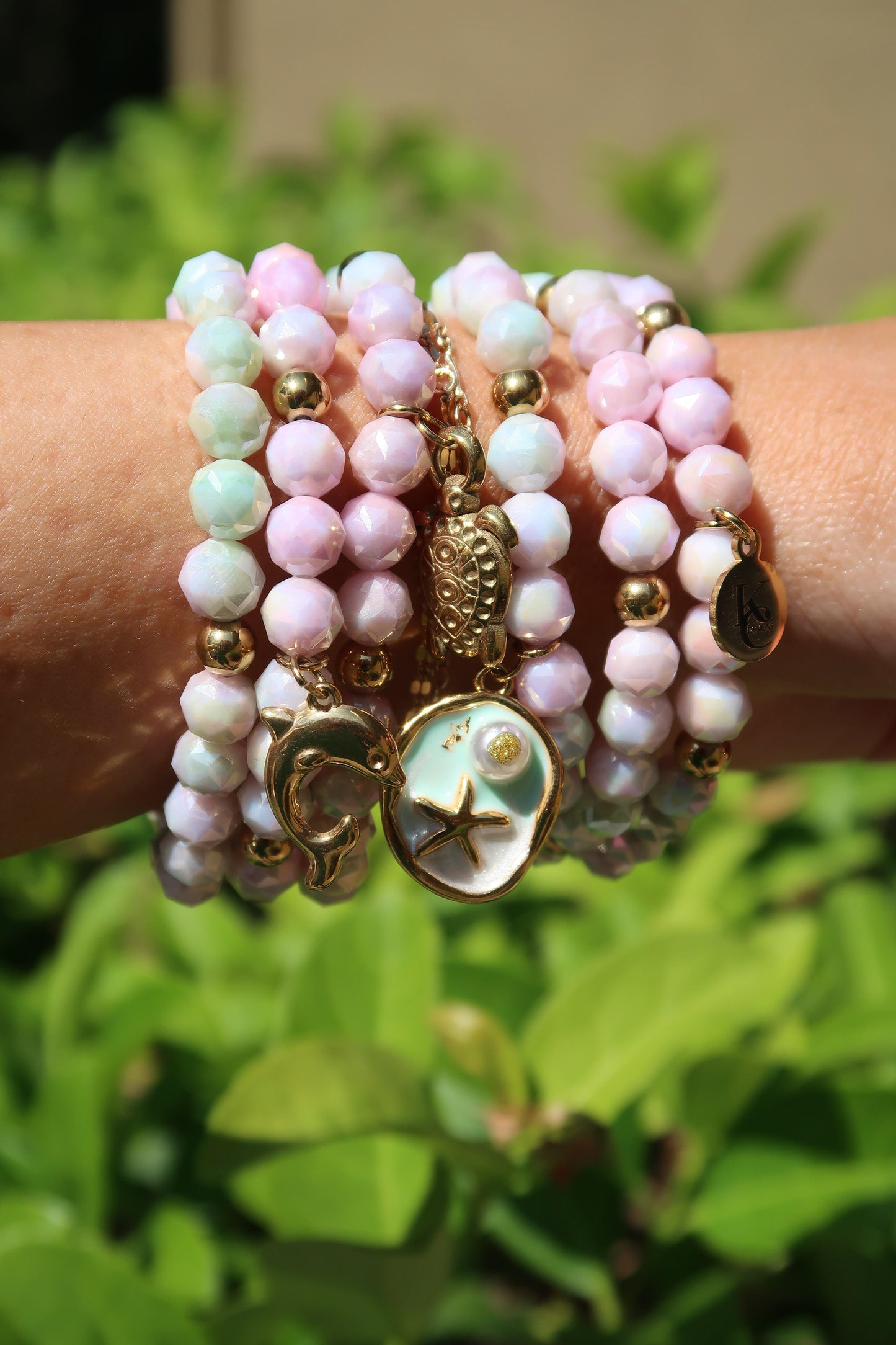 Emerald Coast Swarovski Natural Cut Stone 6 Piece Stack