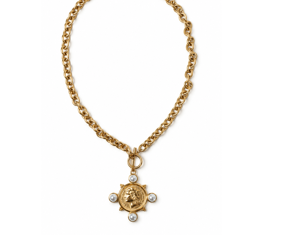 Piazza Coin Pearl Necklace