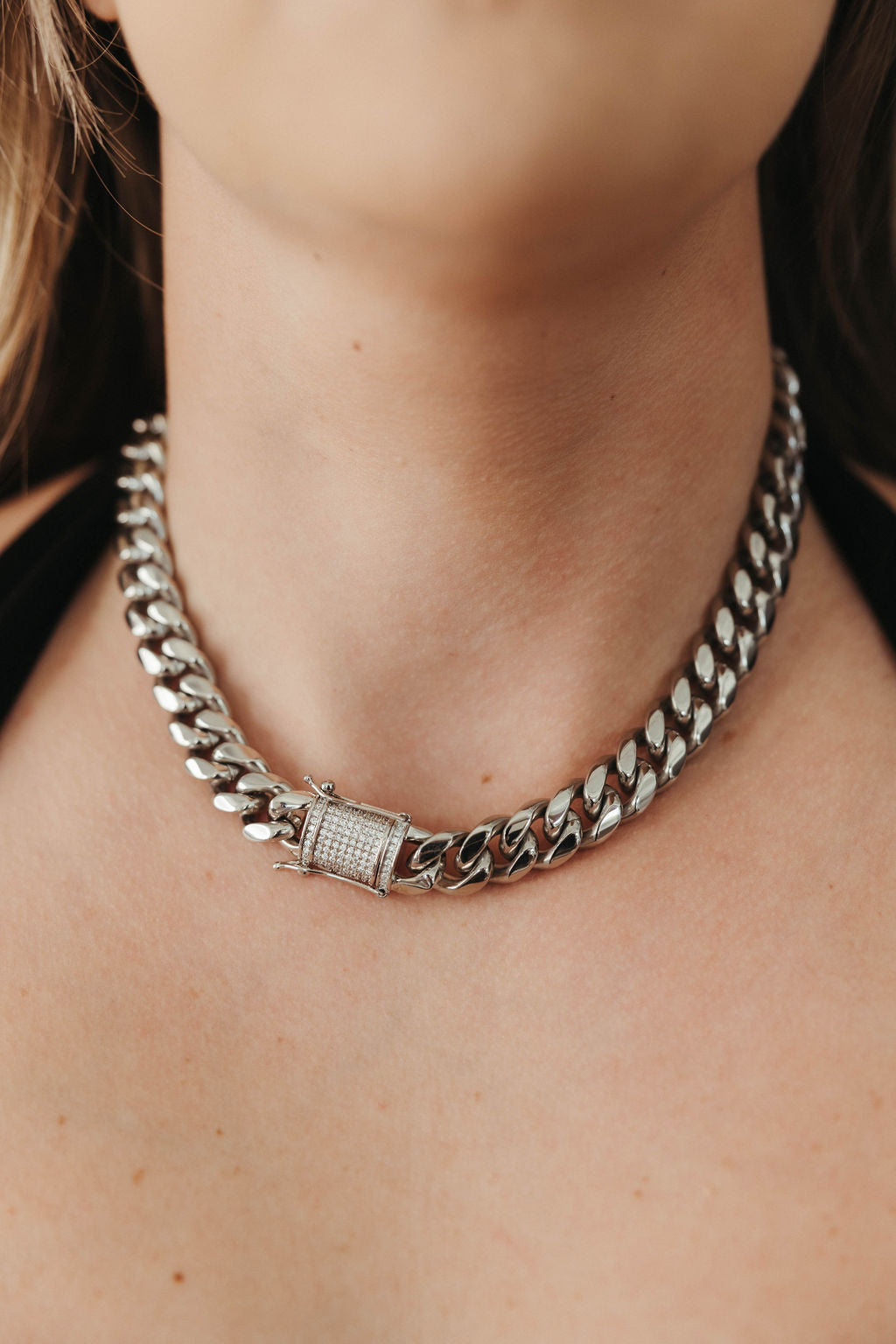 Miss Independent 12mm Stainless Steel Cuban-link Chain