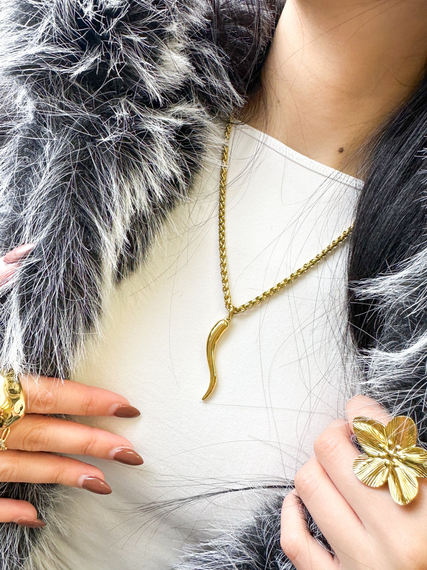 Cornetto 316L Stainless Steel Gold Necklace