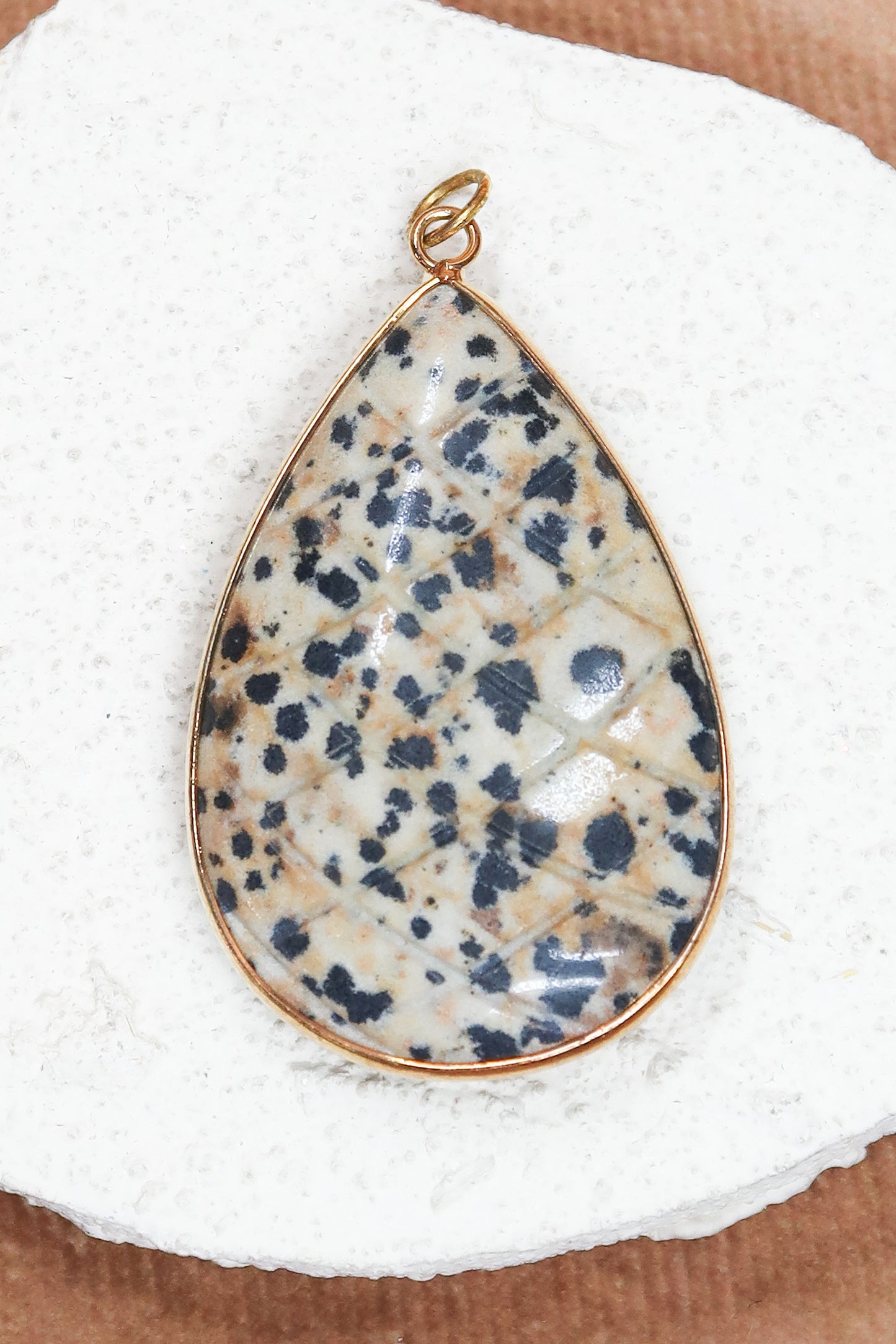 Biology Dalmatian Jasper or Onyx Natural Stone Charm