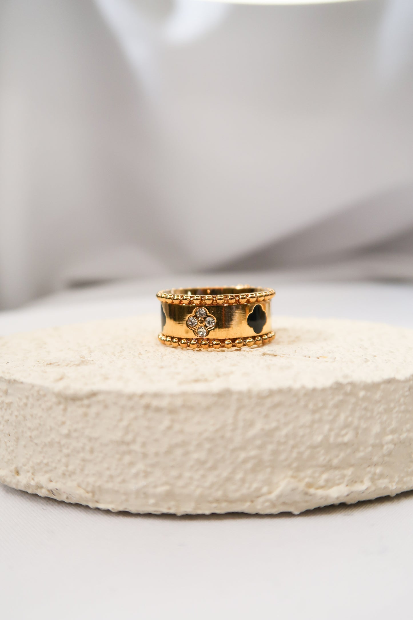 Lush Clover 316L Stainless Steel Bangle and Ring Duo