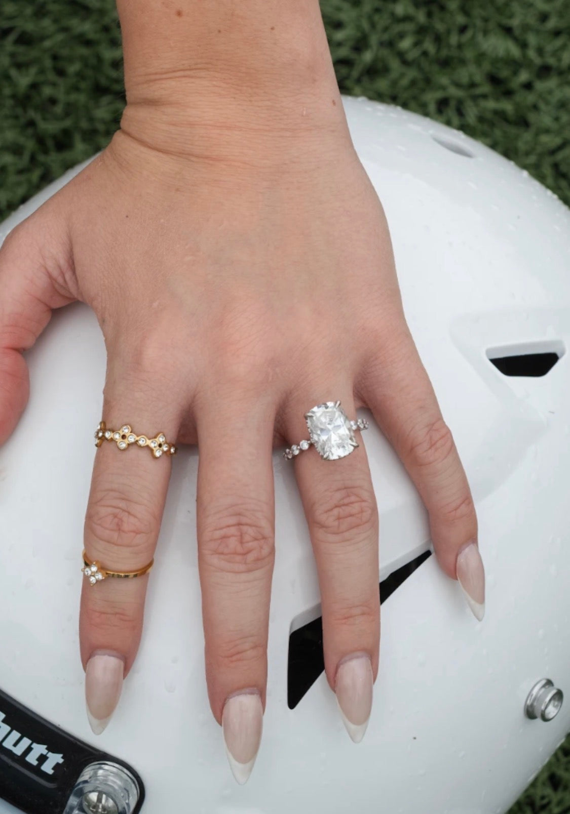 Marry Rich .925 Sterling Silver Cushion 11 Carat Moissanite Ring