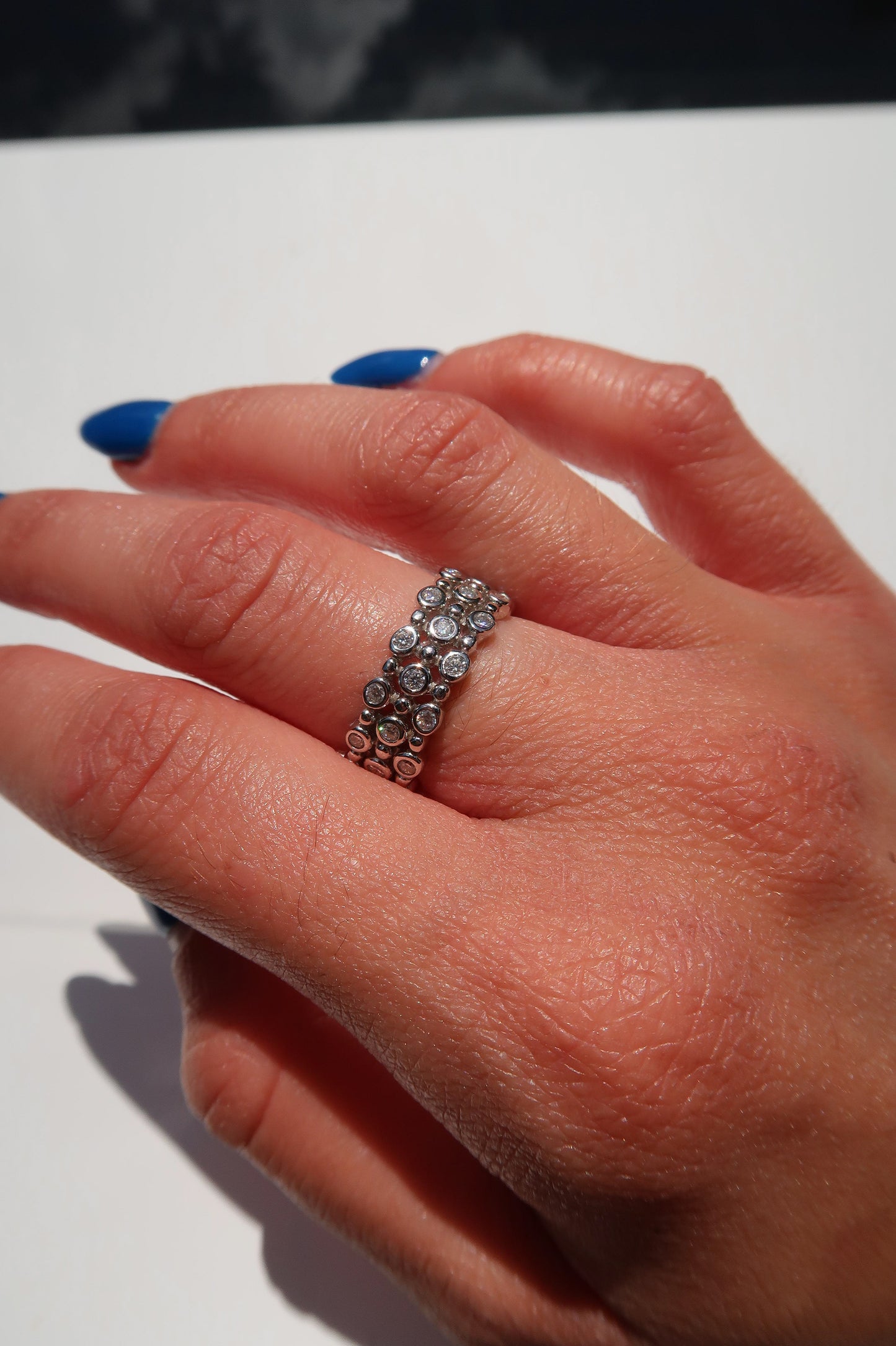 Muse .925 Sterling Silver 1 Carat Moissanite Bezel Band Ring
