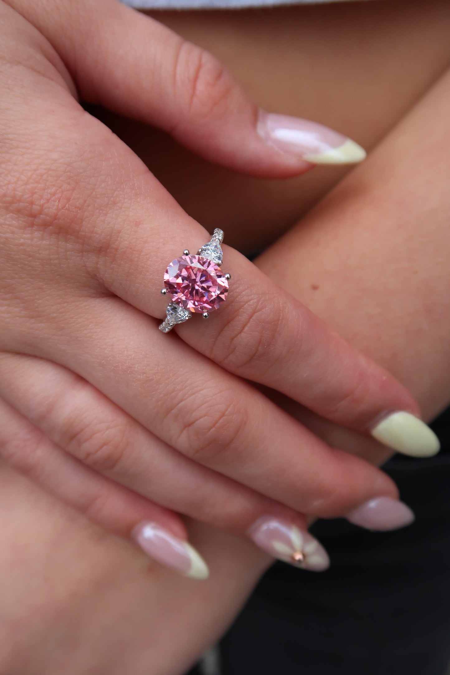 Solara .925 Sterling Silver 3 ct. Rose Moissanite Stone Ring
