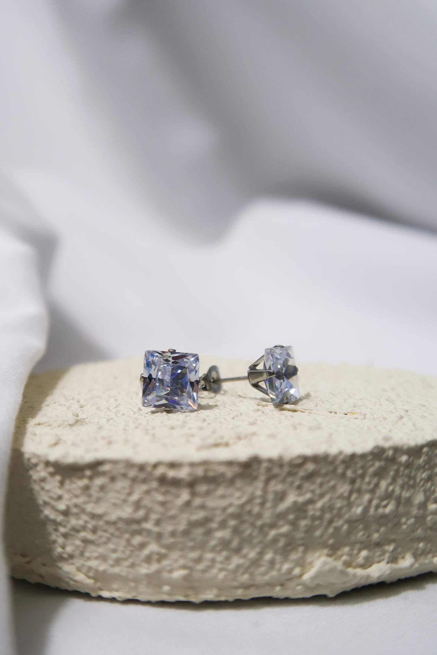 Glamorous Square 316L Stainless Steel Earring Studs