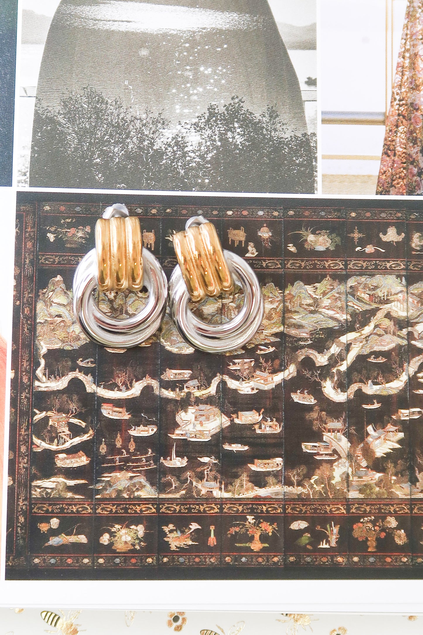 Dual Nature Two-Toned 316L Stainless Steel Earrings