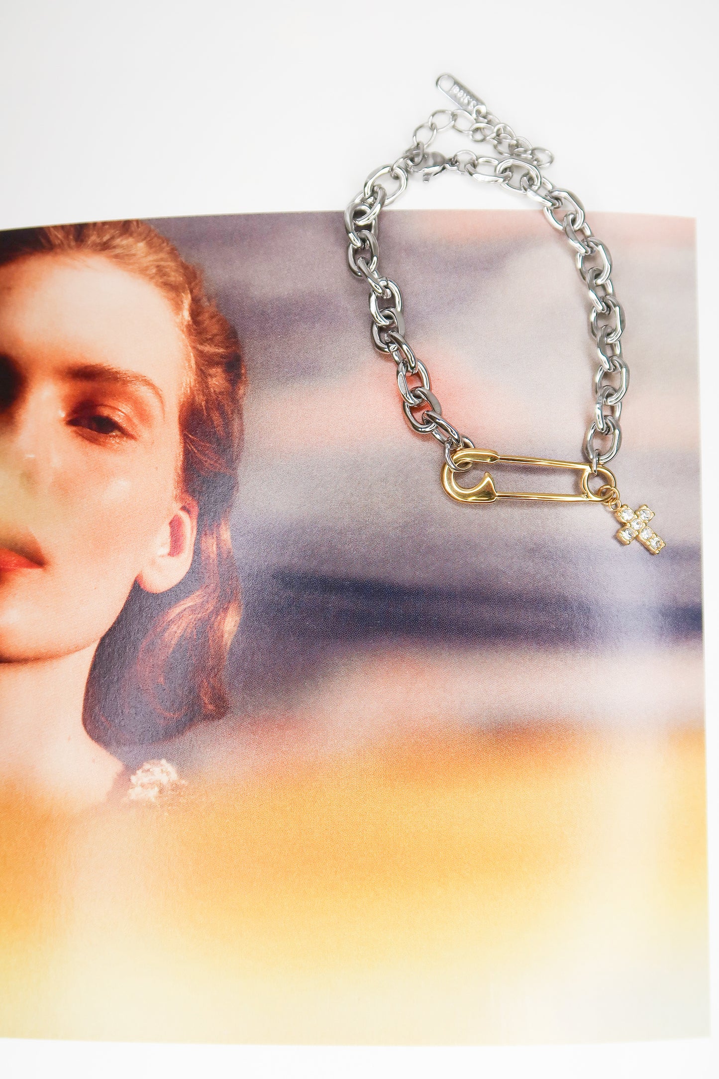 Linked Two-Toned 316L Stainless Steel Paperclip Bracelet