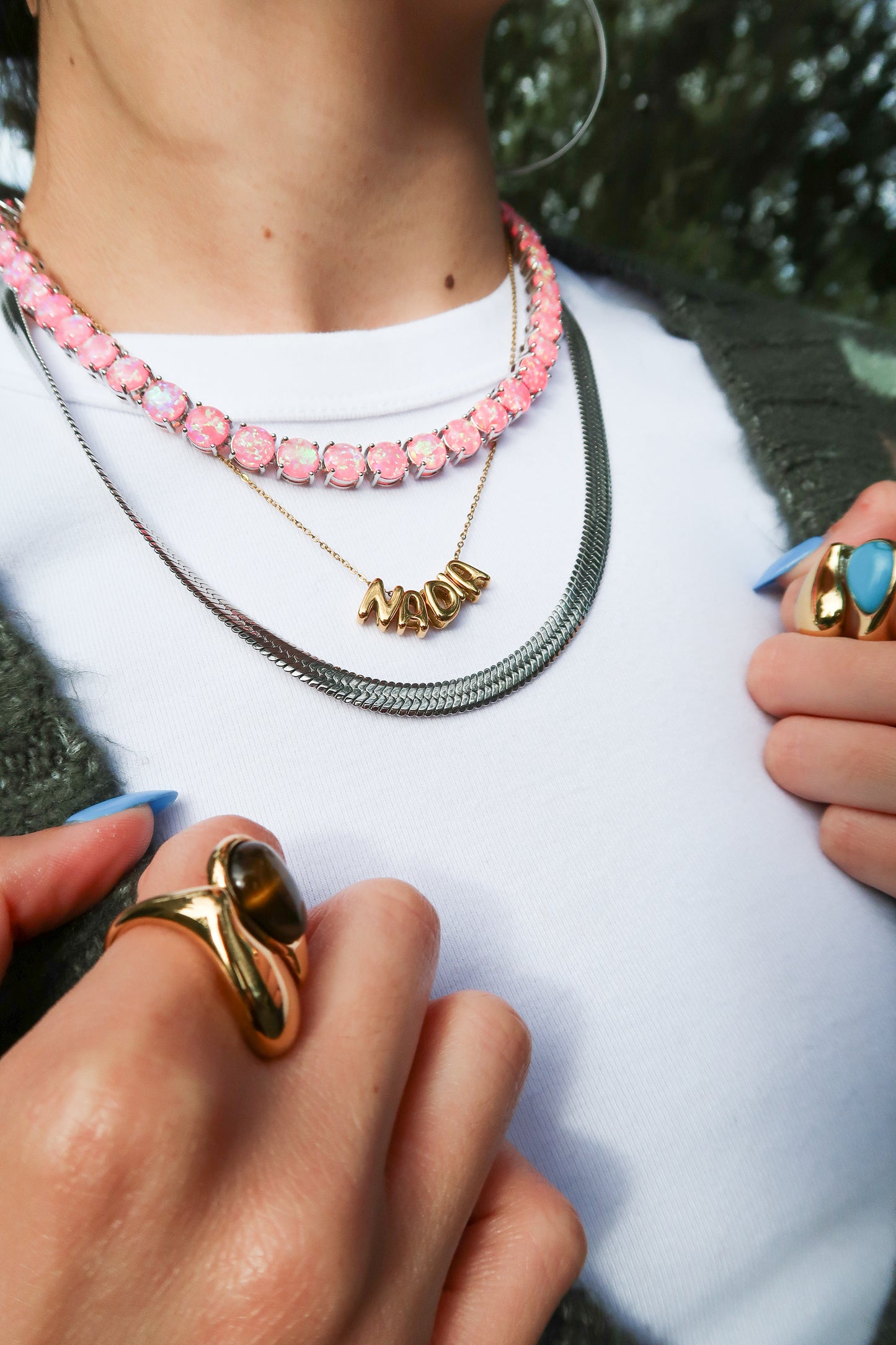 Barbie Doll Pink Natural Opal Necklace