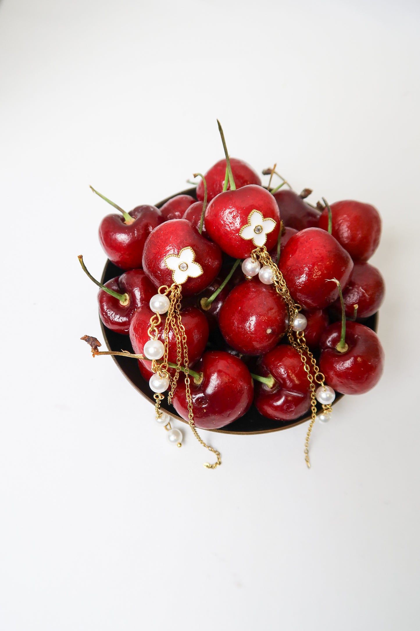 Golden Glam Pearl 316L Stainless Steel Drop Earrings