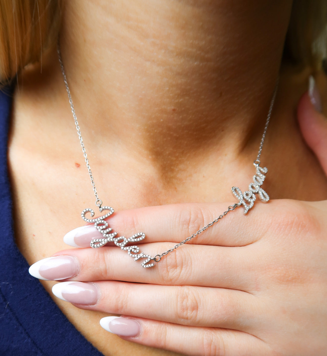 Duchess .925 Sterling Silver Moissanite Personalized Necklace