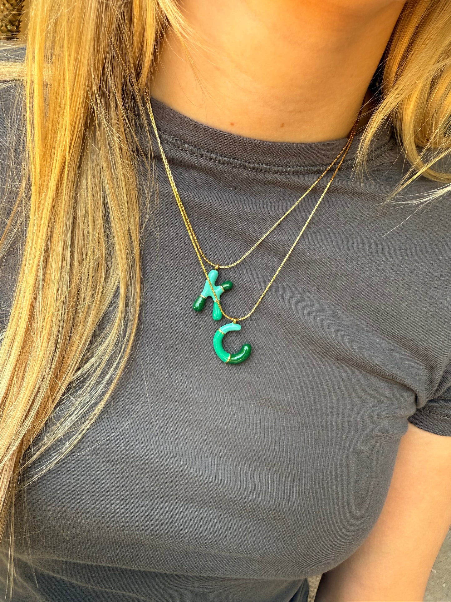 Sweet Talk Bubble Initial 316L Stainless Steel Necklace