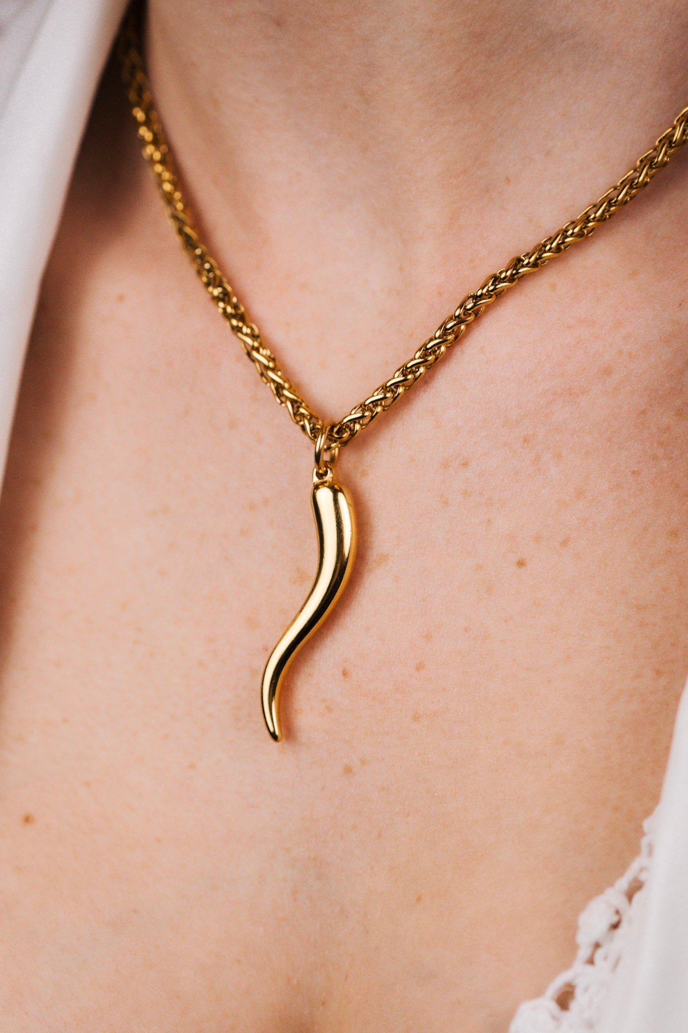 Cornetto 316L Stainless Steel Gold Necklace