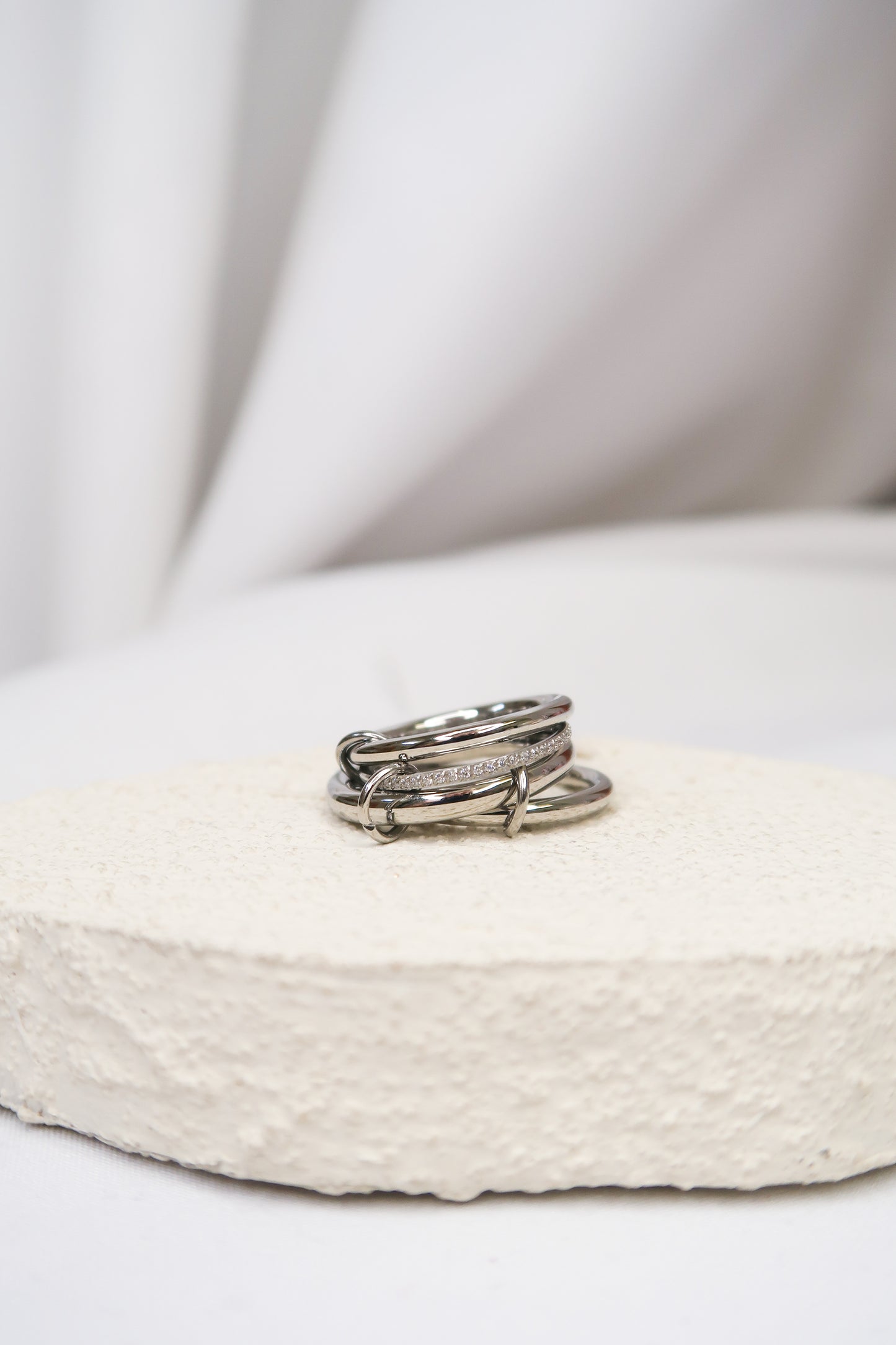 Houdini 316L Stainless Steel 4 Band Ring Set
