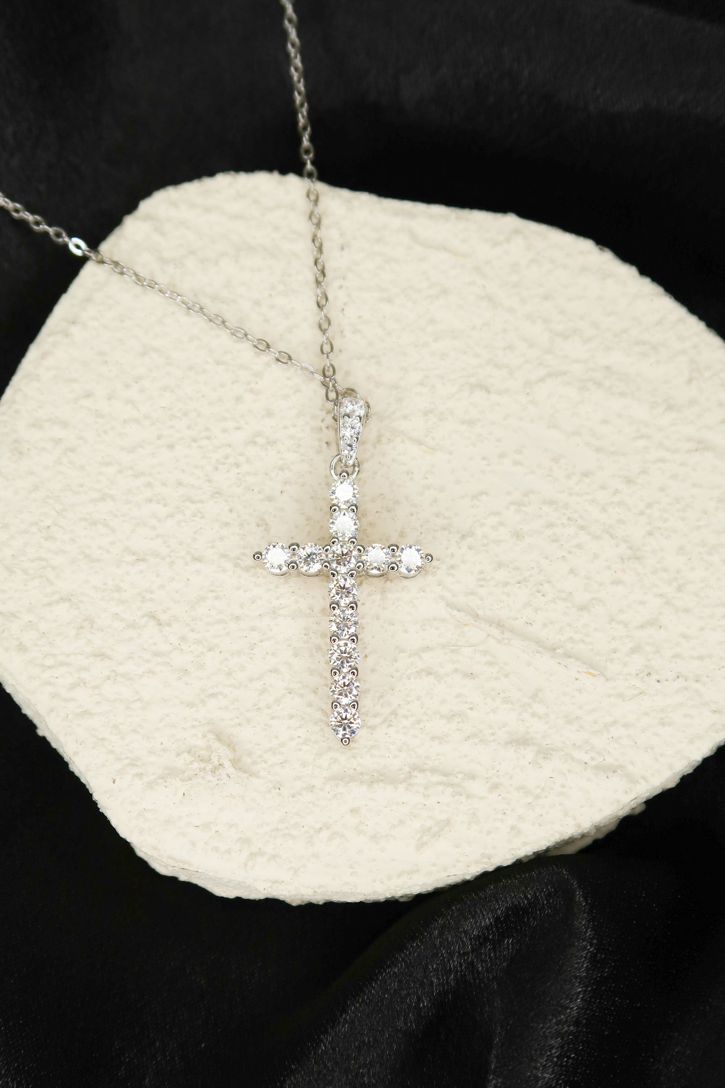 Saint Cross 1.2 Carat .925 Sterling Silver Moissanite Cross
