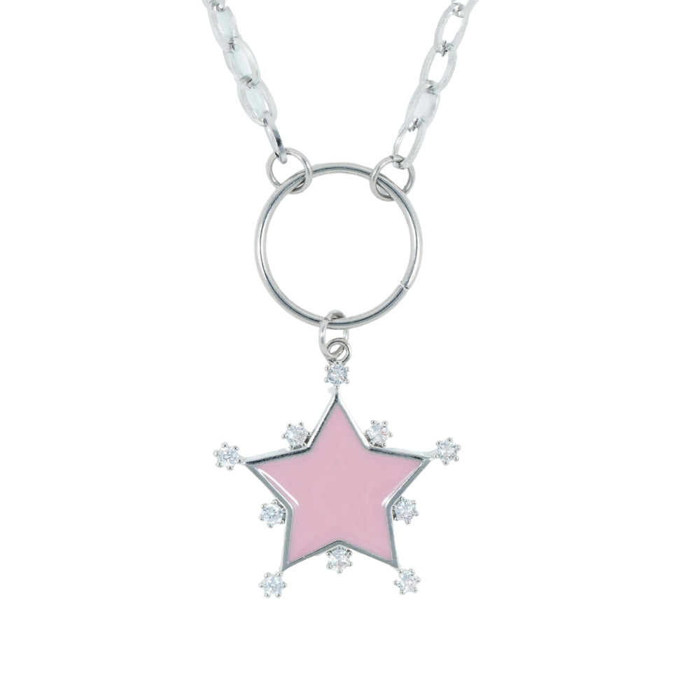 316L Stainless Steel Glow Getter Crystal Necklace