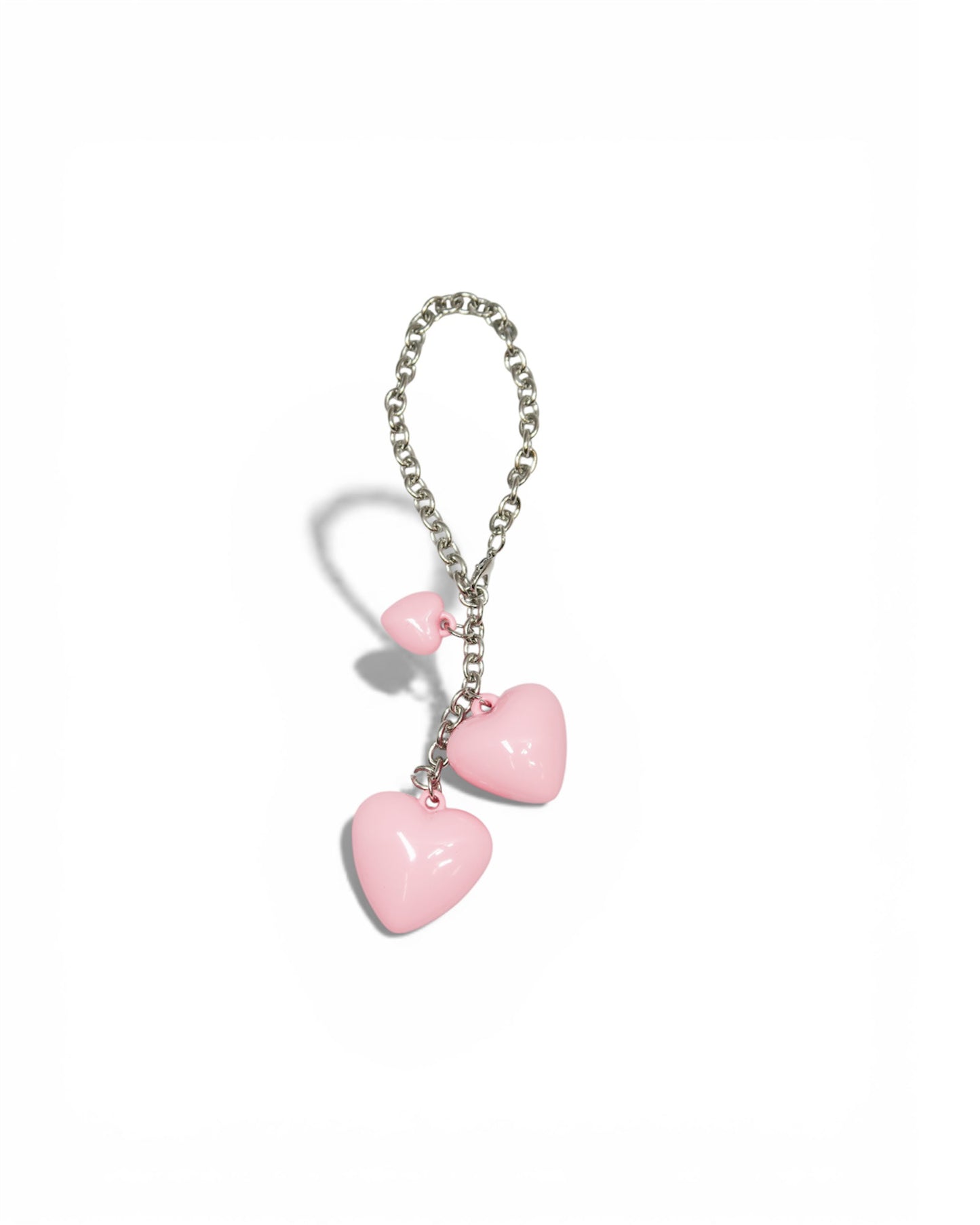 Pink Heart Bag Charm 316L Stainless Steel
