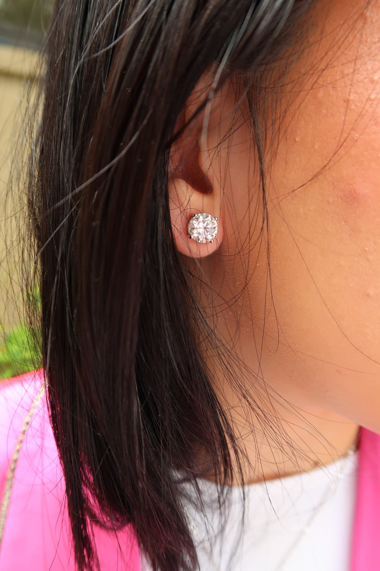Aria .925 Sterling Silver Moissanite Stud Earrings