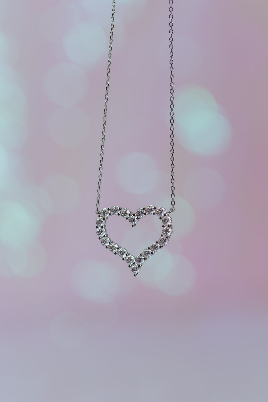 Killing Me Softly .925 Sterling Silver Moissanite Heart Necklace