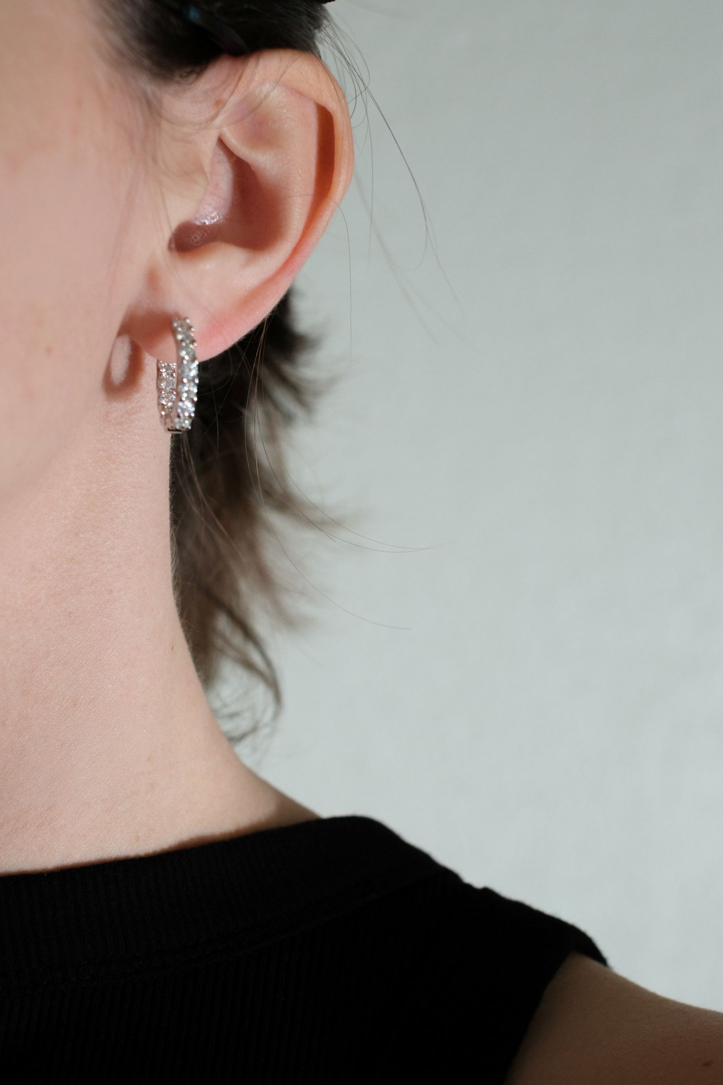 Vivi .925 Sterling Silver 3 Carat Moissanite Huggies Earrings