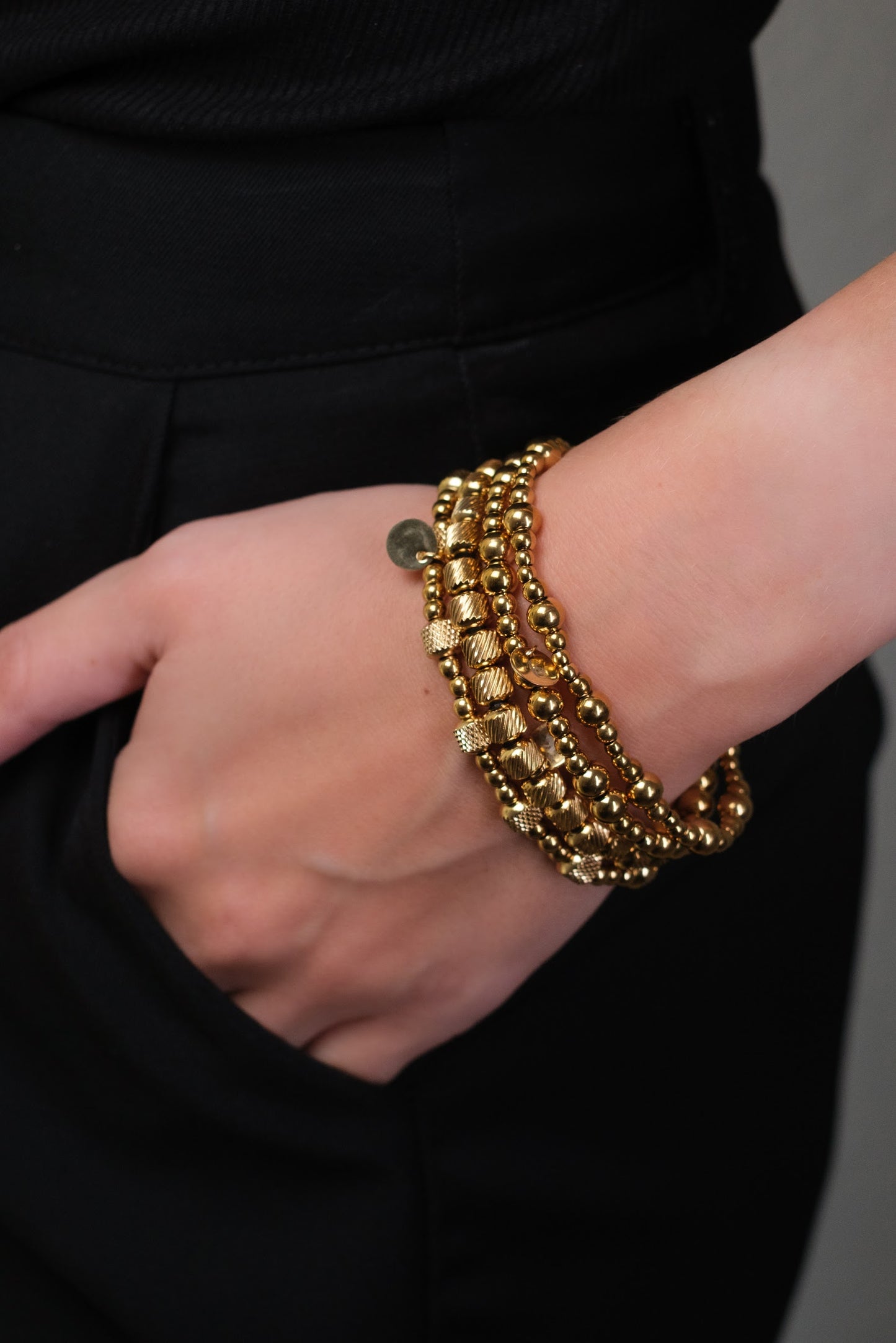 Golden Favor 316L Stainless Steel 4 Piece Bracelet Stack