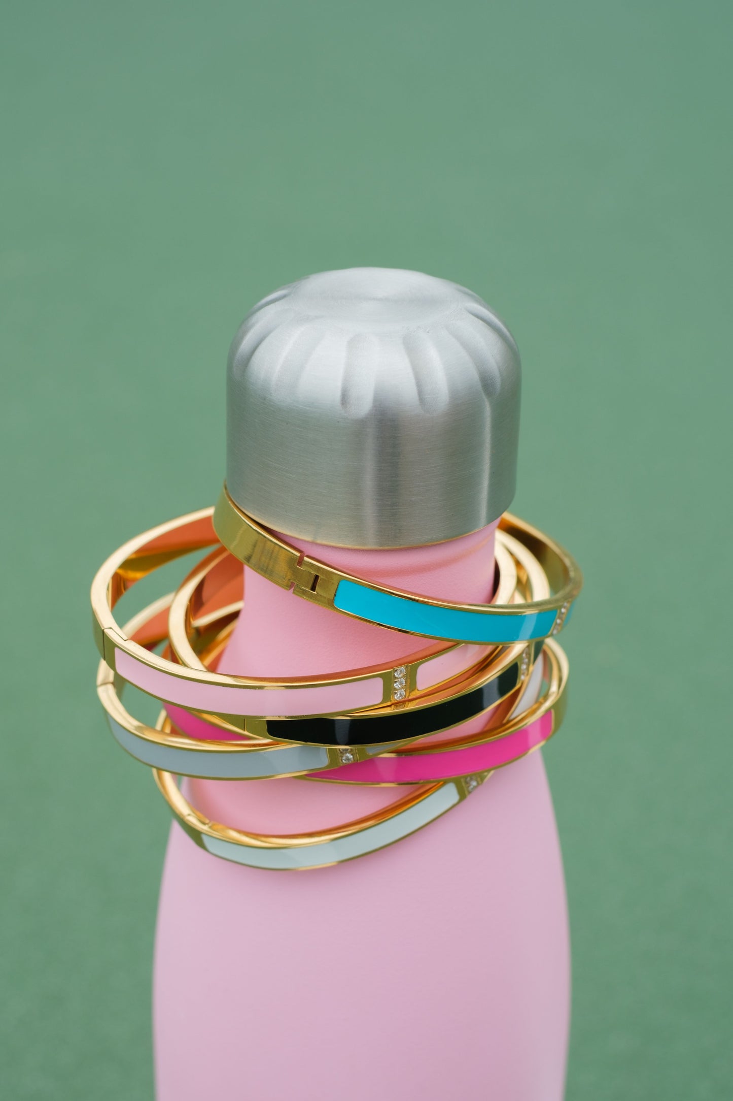 Aperol Please 316L Stainless Steel Bangle Stack