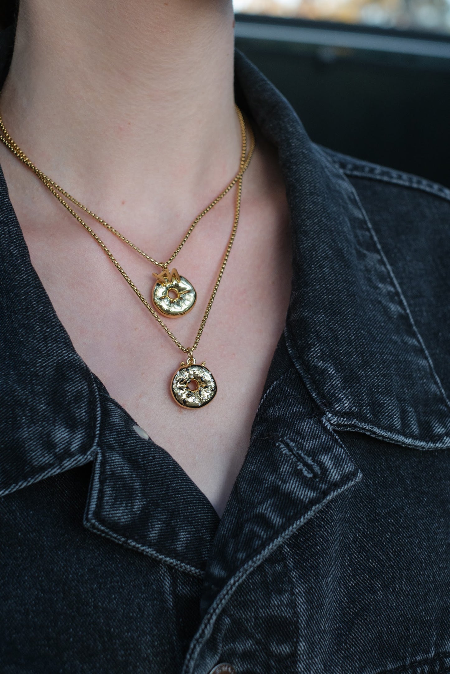 Goldberg's Famous 316L Stainless Steel Bagel Necklace