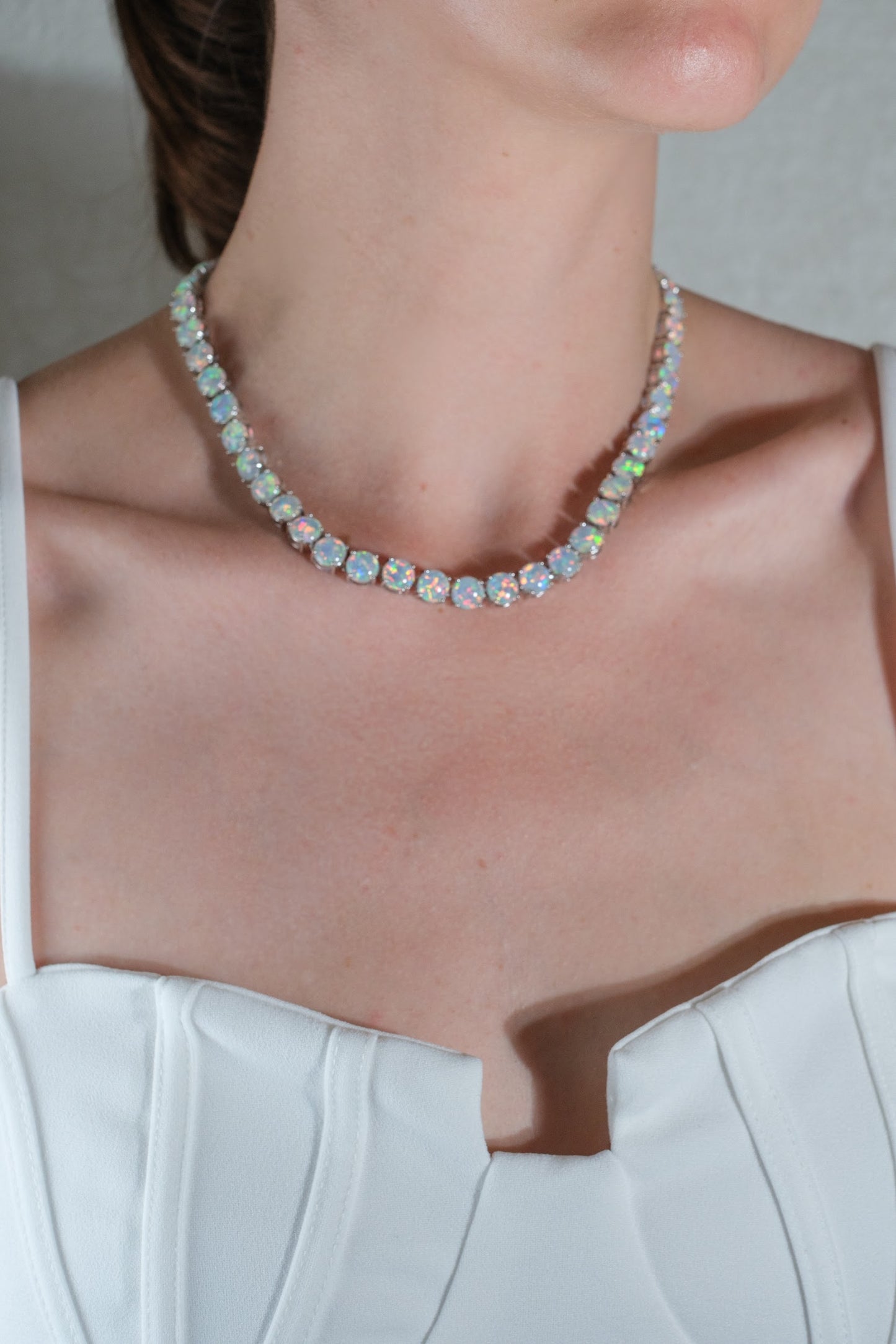 She's Got The Glow Opal Tennis Necklace