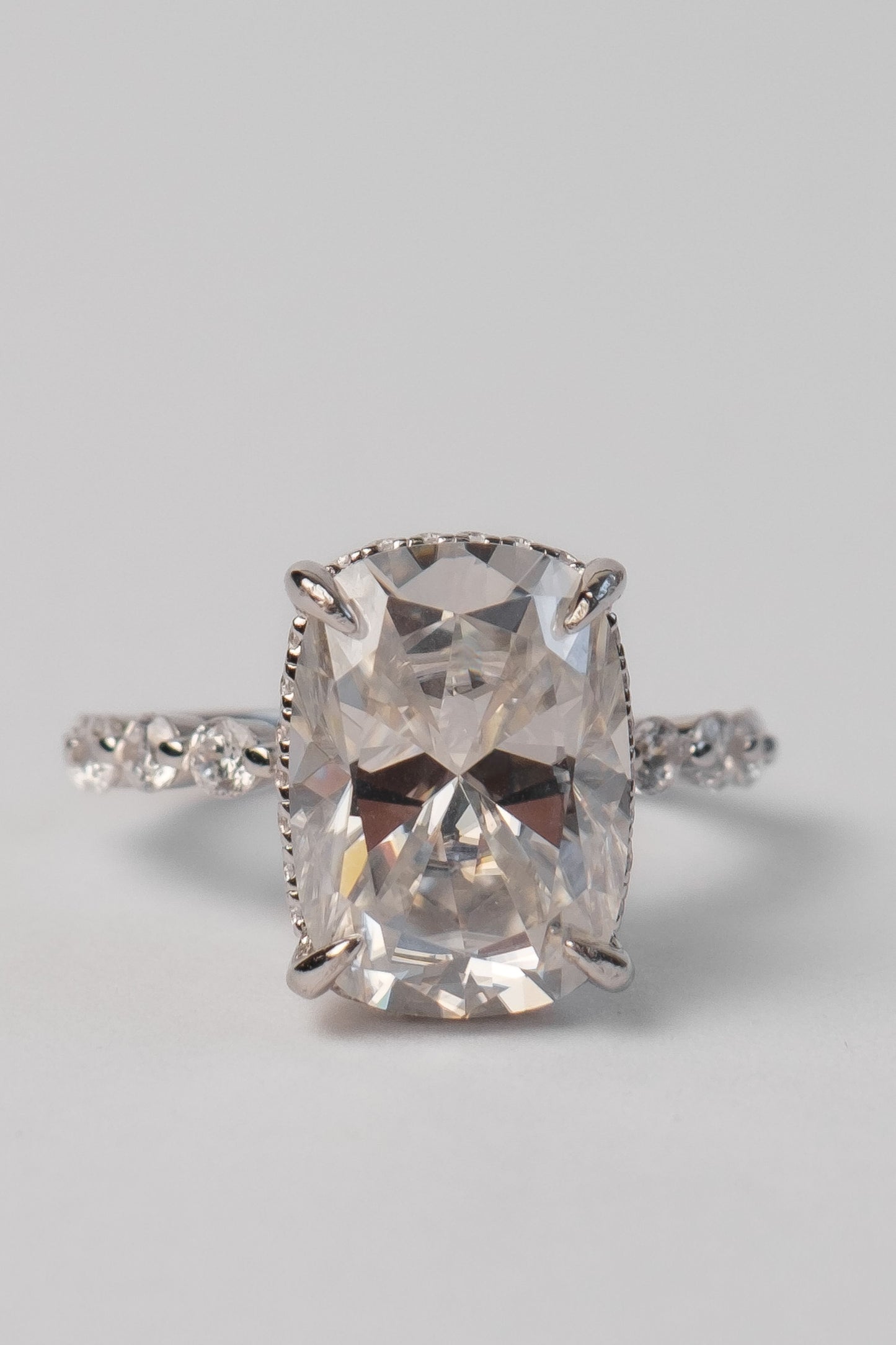 Marry Rich .925 Sterling Silver Cushion 11 Carat Moissanite Ring