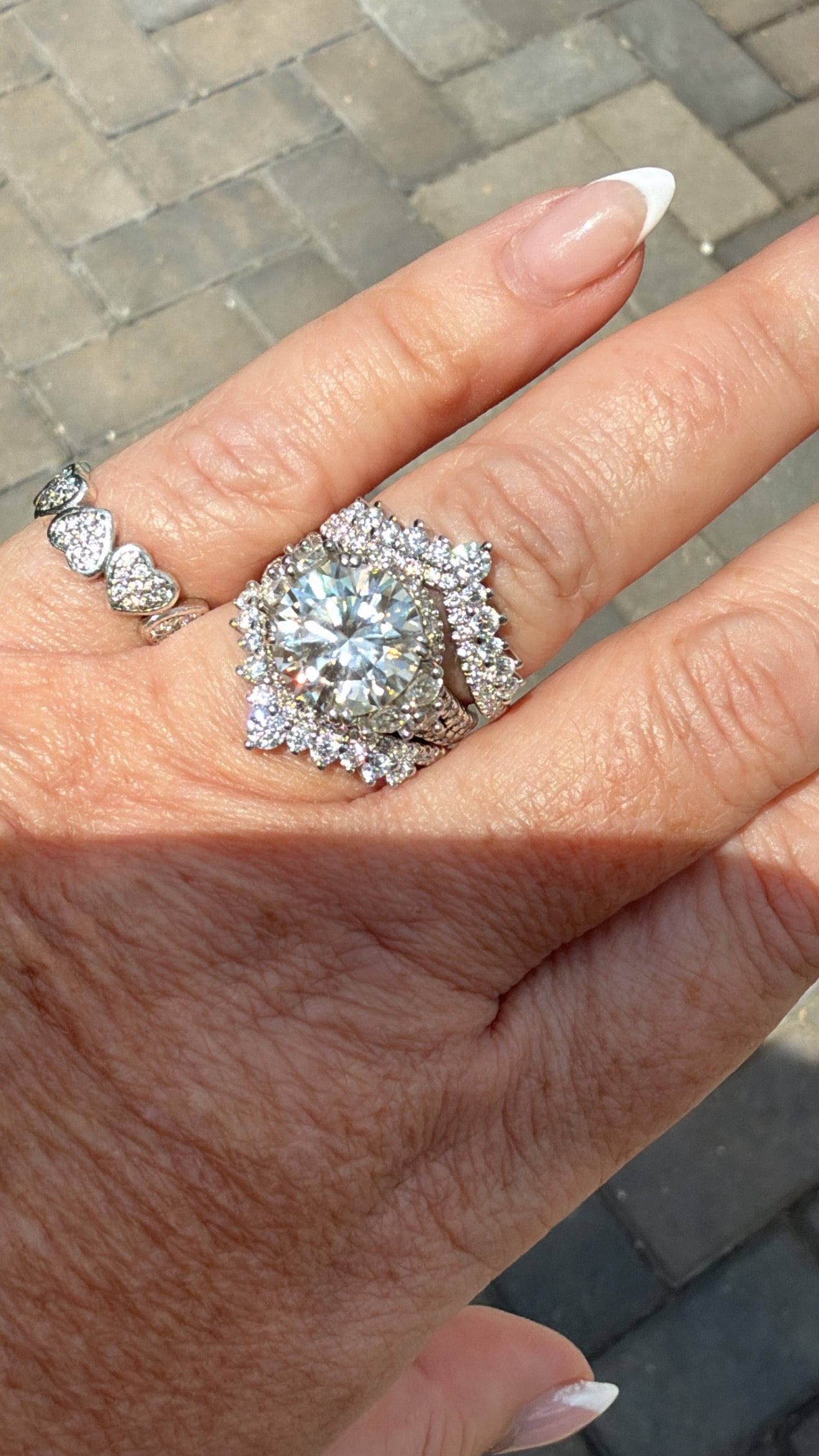 Embrace Enhancer 2.5 Carat .925 Sterling Silver Moissanite Ring Duo