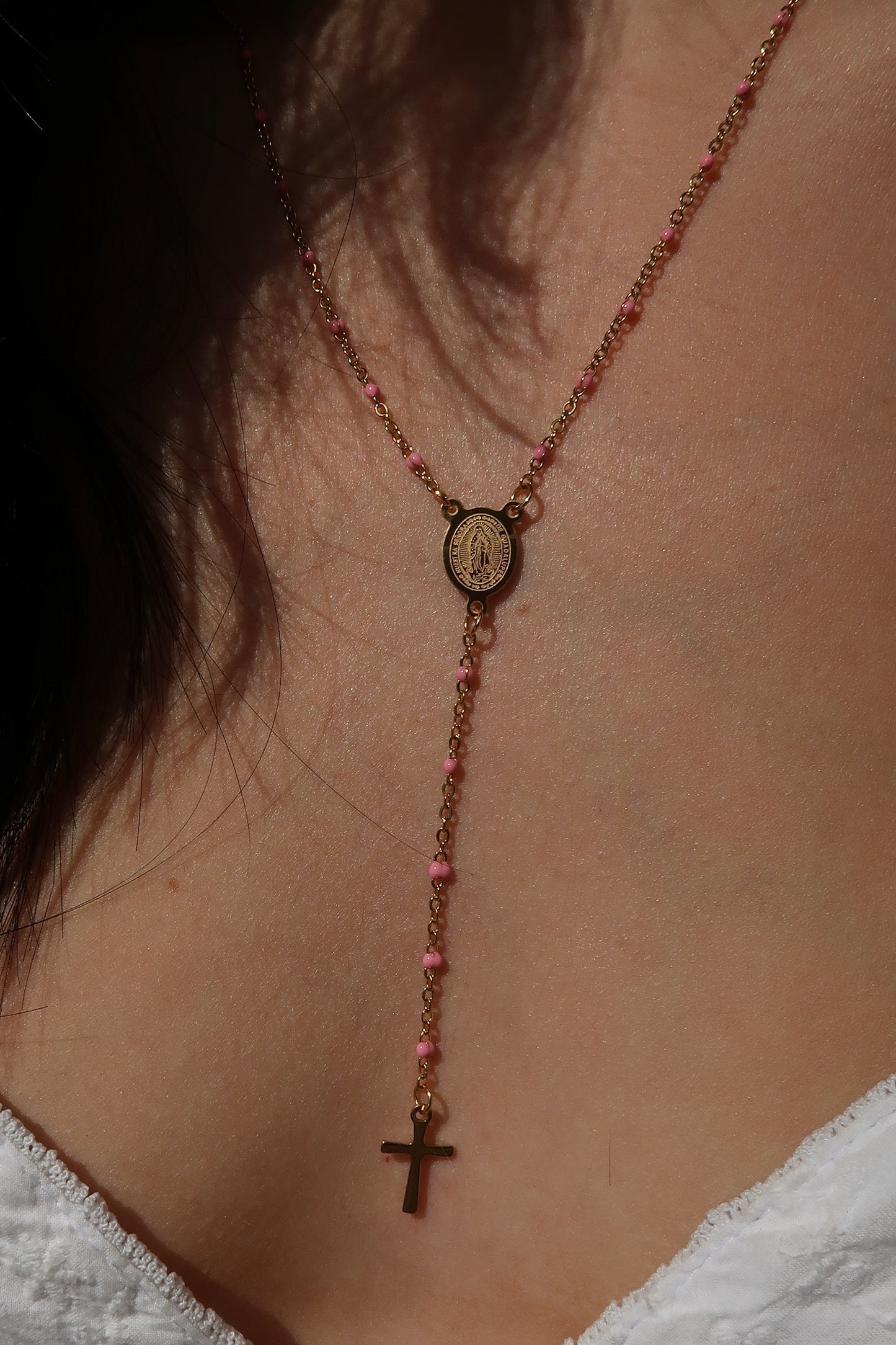 Rosary Beaded 316L Stainless Steel Necklace