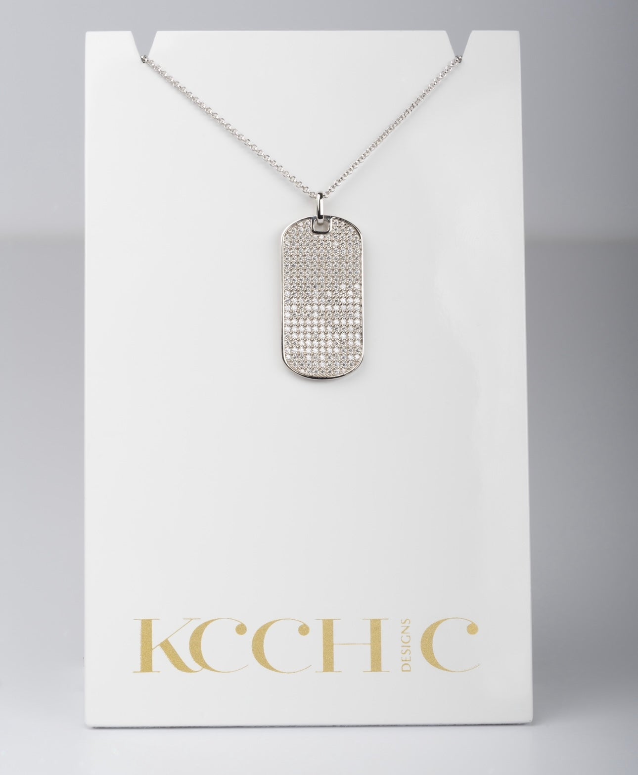 Crush Dog Tag
.925 Sterling Silver 4.2 Carat Moissanite Necklace