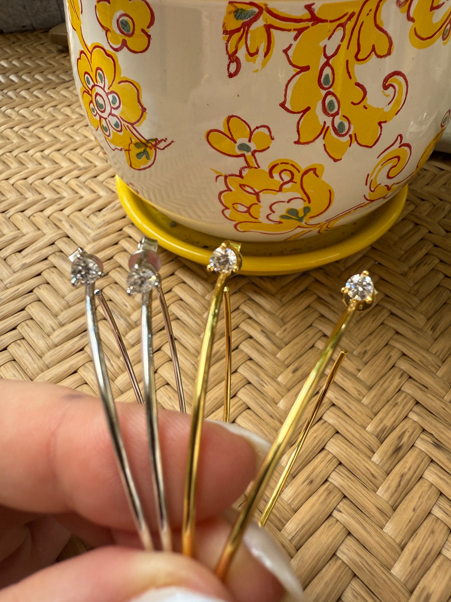 .925 Sterling Silver Moissanite Hoops