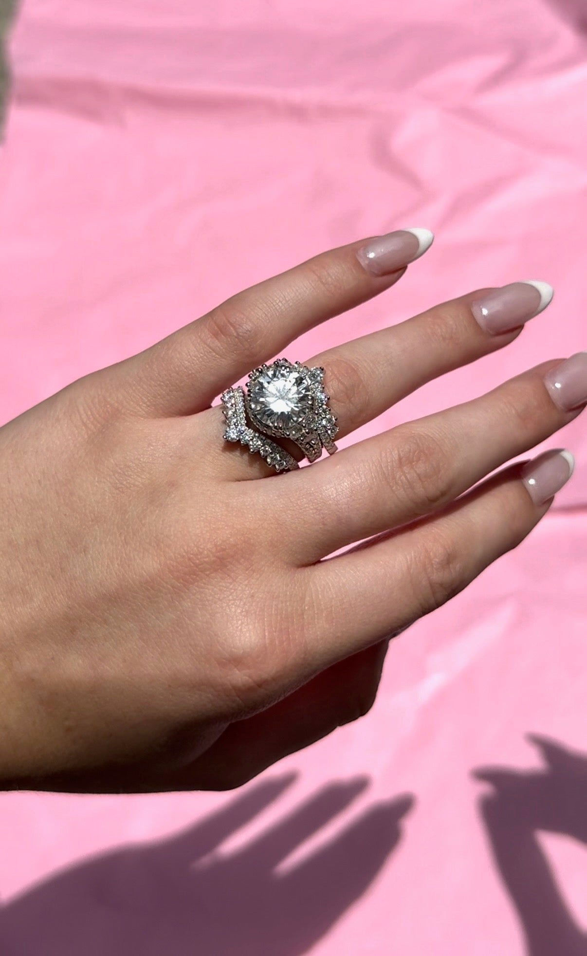 Embrace Enhancer 2.5 Carat .925 Sterling Silver Moissanite Ring Duo