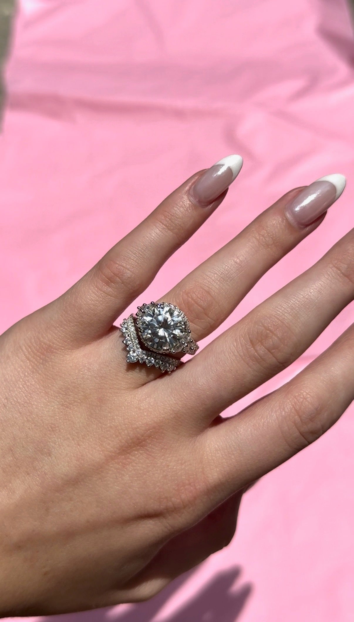 Embrace Enhancer 2.5 Carat .925 Sterling Silver Moissanite Ring Duo