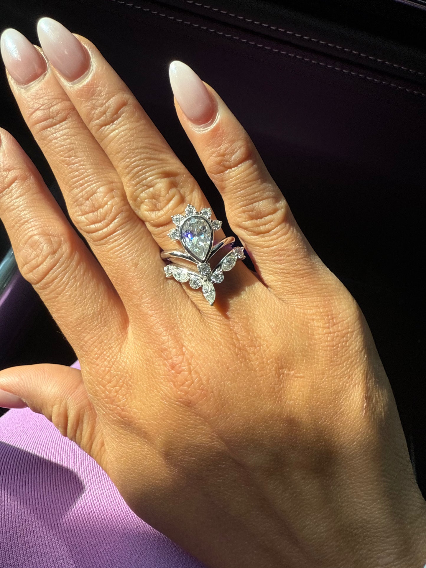 The Crown 3 Carat .925 Sterling Silver Moissanite Ring Duo