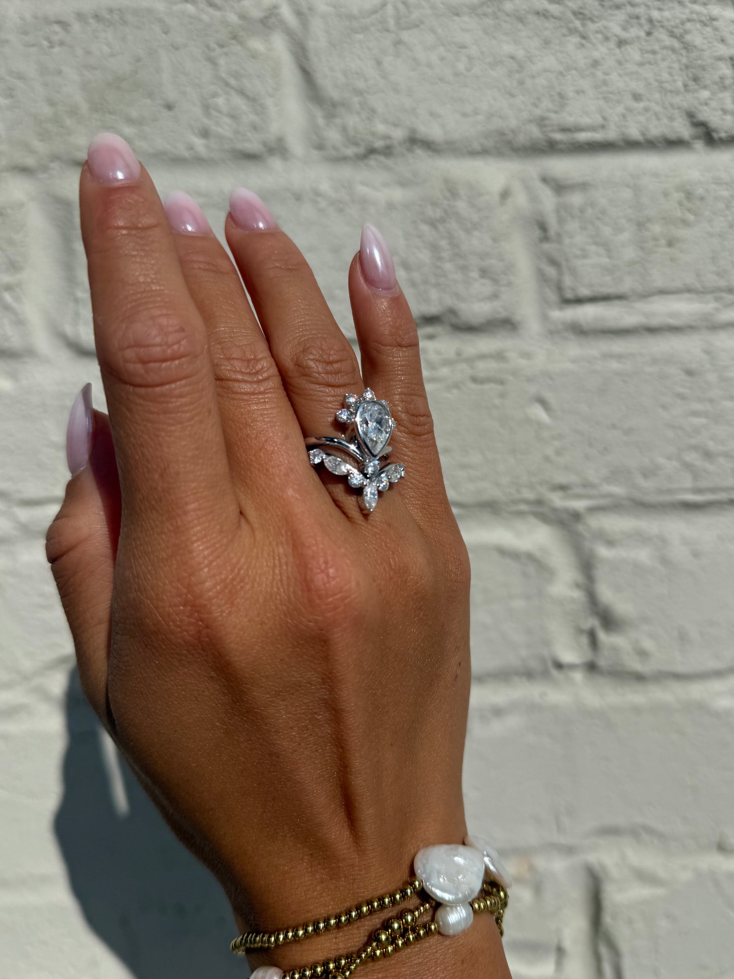 The Crown 3 Carat .925 Sterling Silver Moissanite Ring Duo