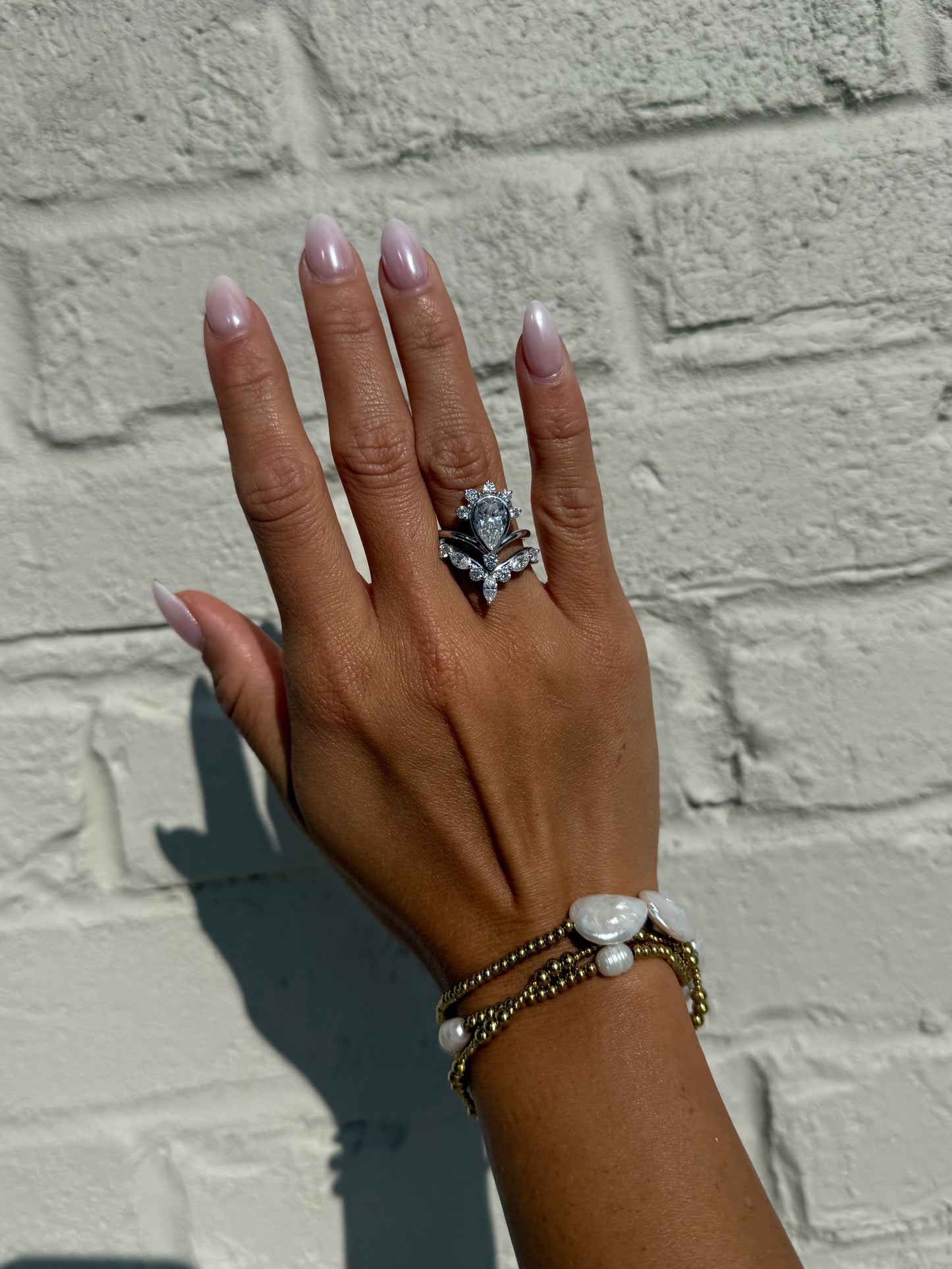 The Crown 3 Carat .925 Sterling Silver Moissanite Ring Duo