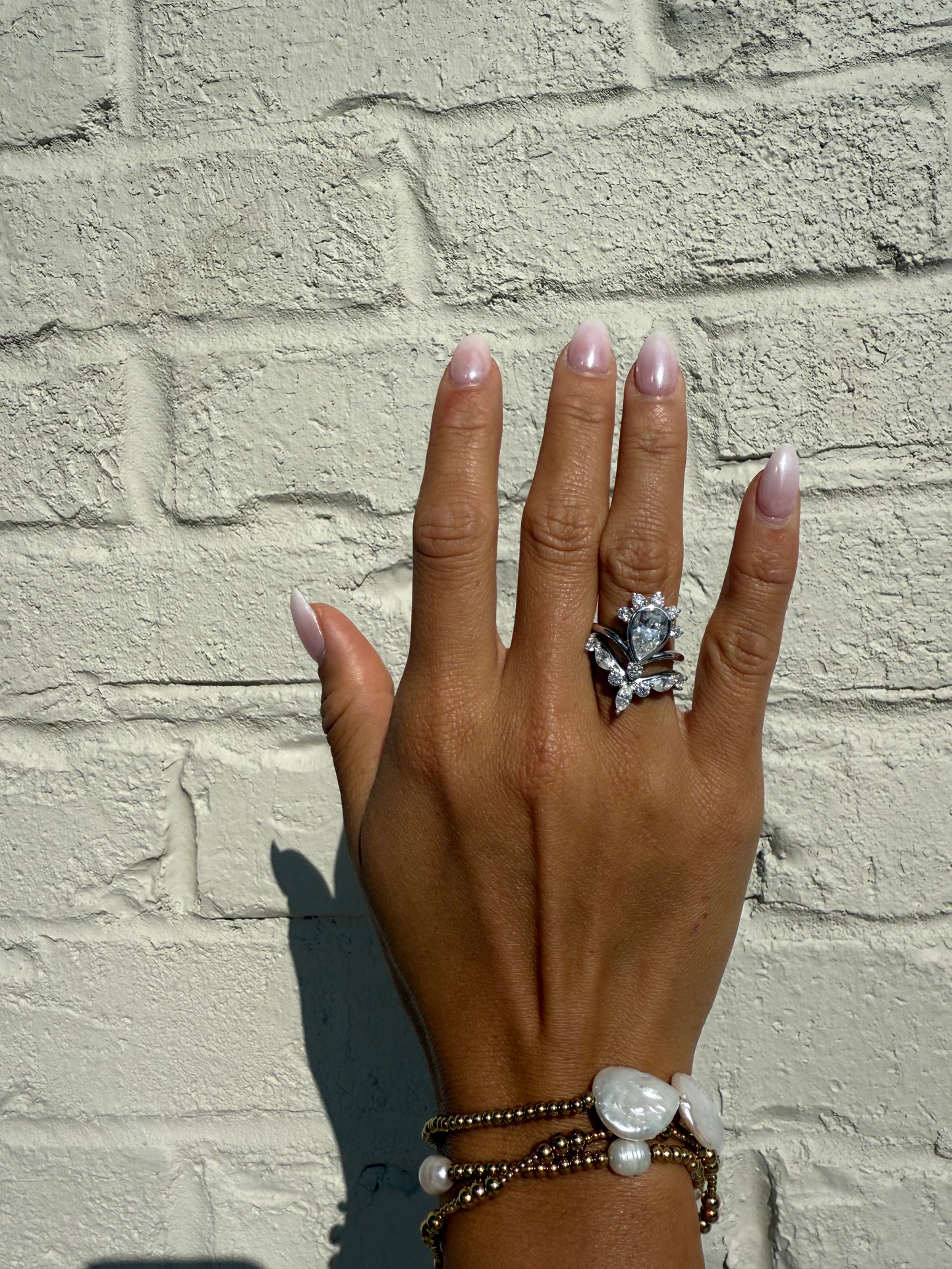 The Crown 3 Carat .925 Sterling Silver Moissanite Ring Duo