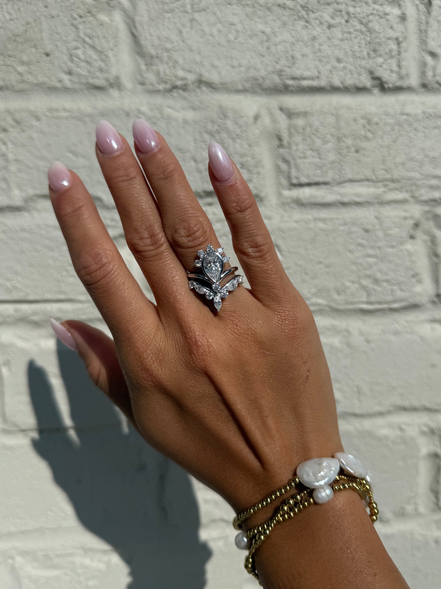 The Crown 3 Carat .925 Sterling Silver Moissanite Ring Duo