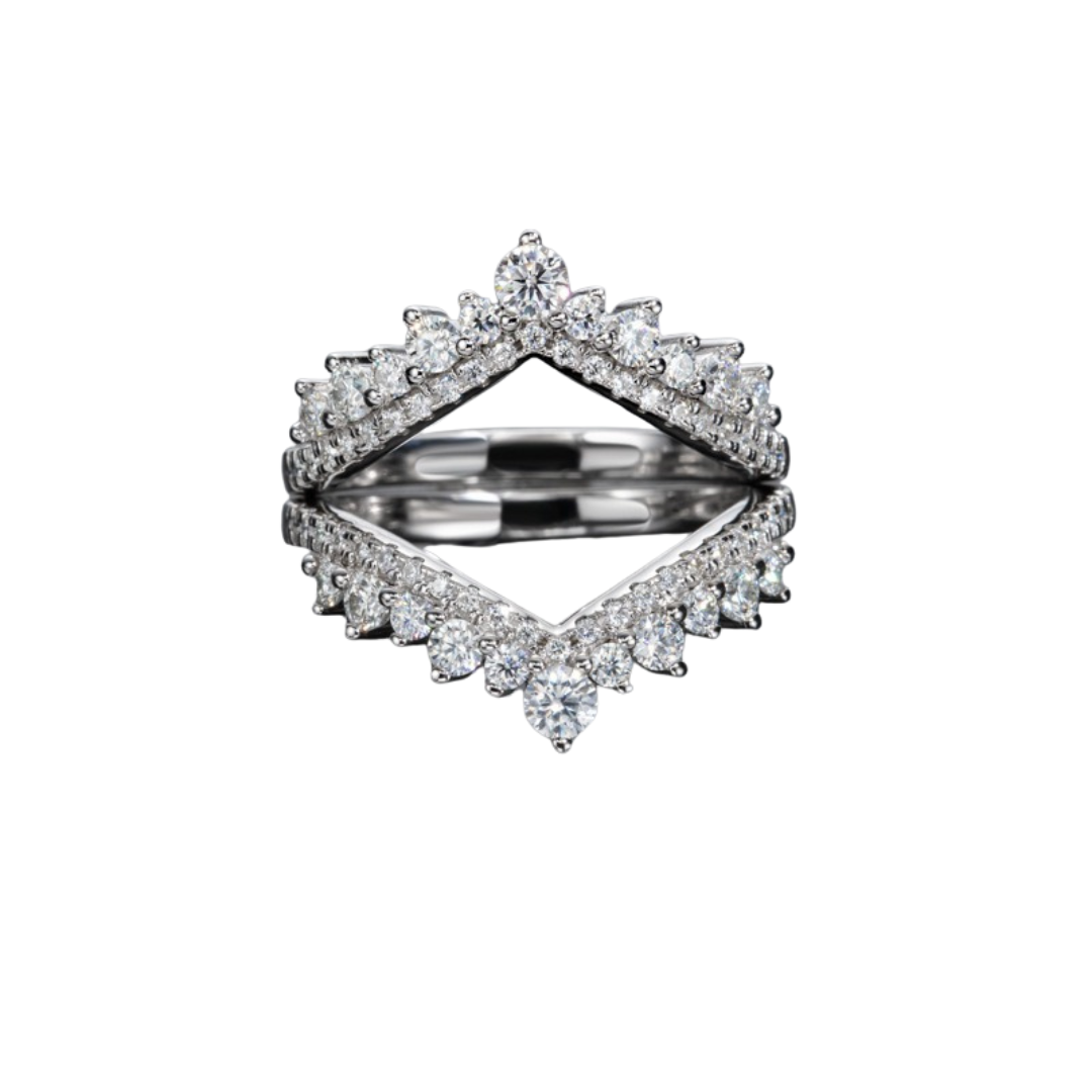 Embrace Enhancer 2.5 Carat .925 Sterling Silver Moissanite Ring Duo