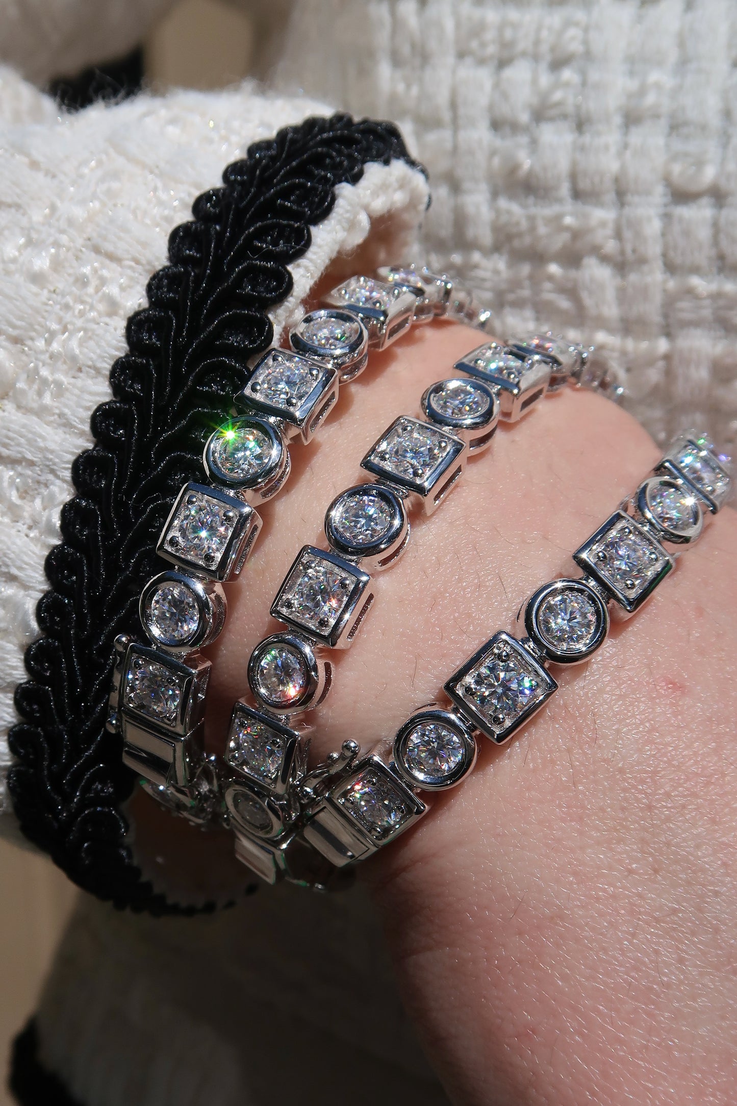 Undecided .925 Sterling Silver 9.5-13.5 Carat Moissanite Bangle