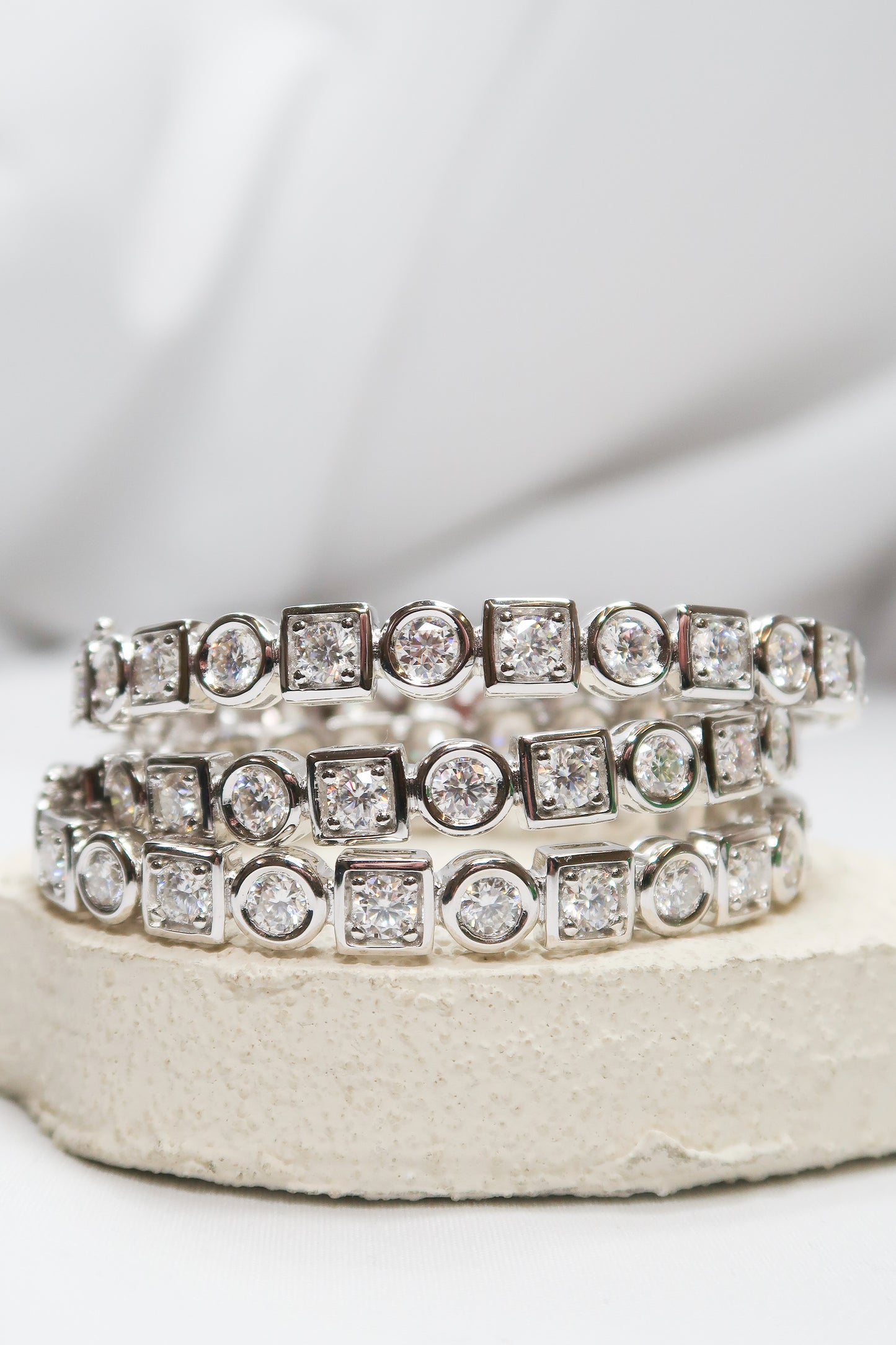 Undecided .925 Sterling Silver 9.5-13.5 Carat Moissanite Bangle