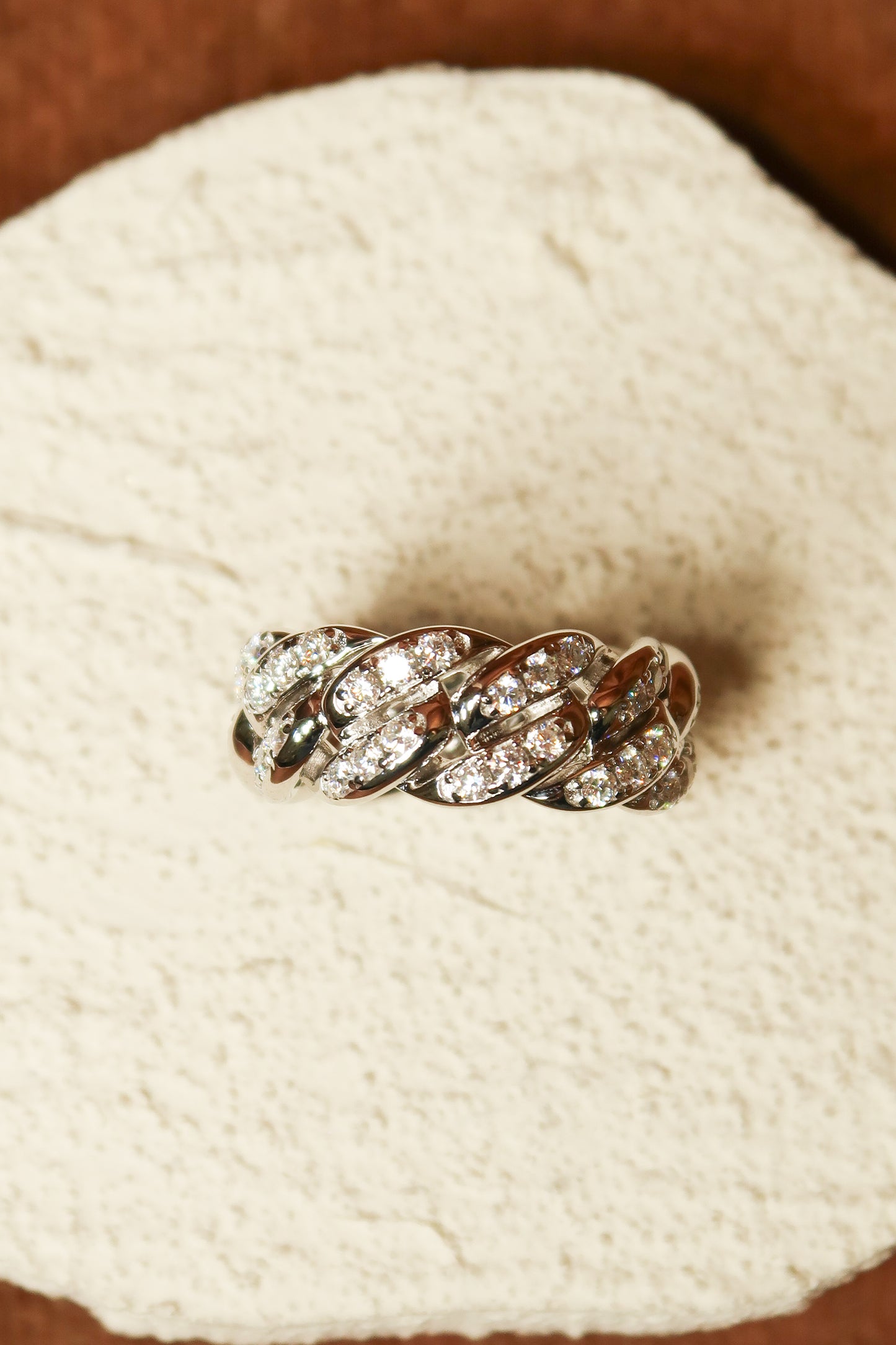 Chic Link .925 Sterling Silver Moissanite Eternity Band