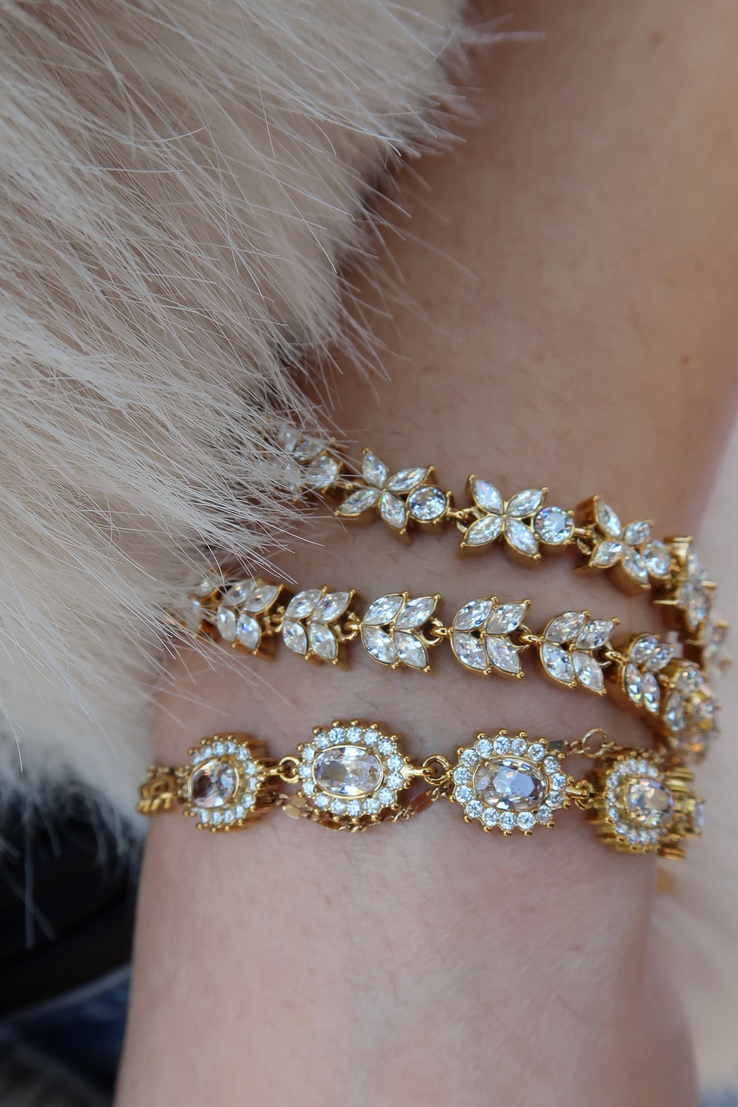 Society Set Bracelet Crystal 316L Stainless Steel Trio