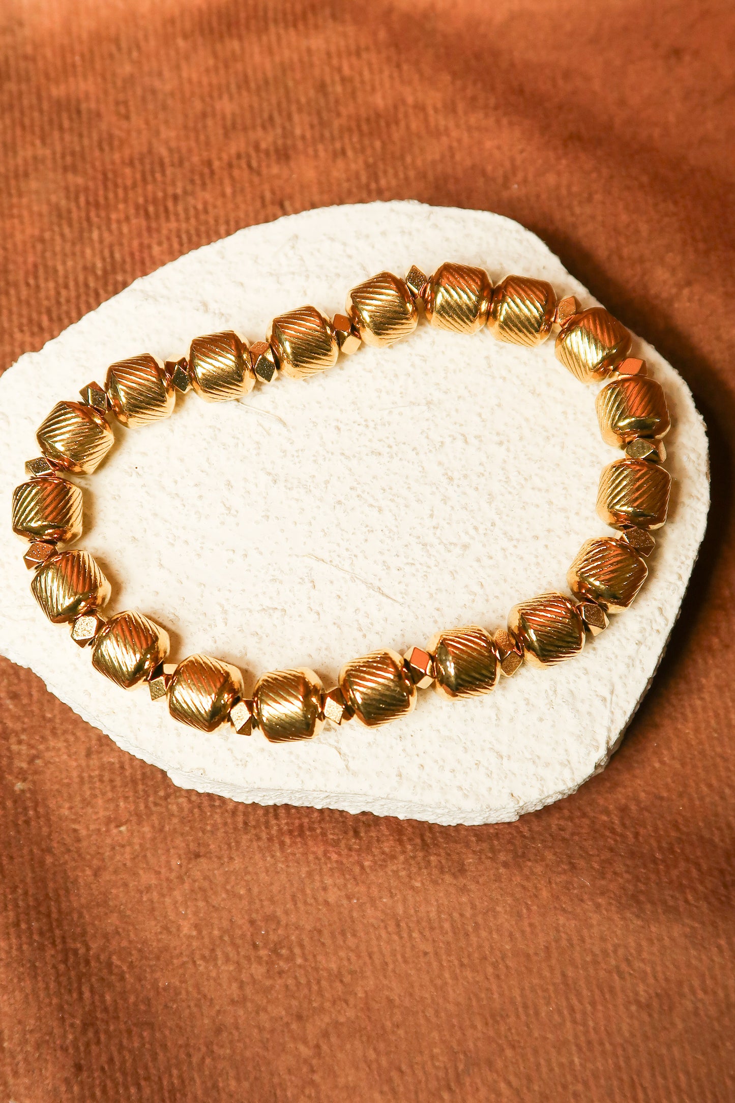 Spiced Cider 5-Piece Tiger's Eye Natural Stone Bracelet Stack